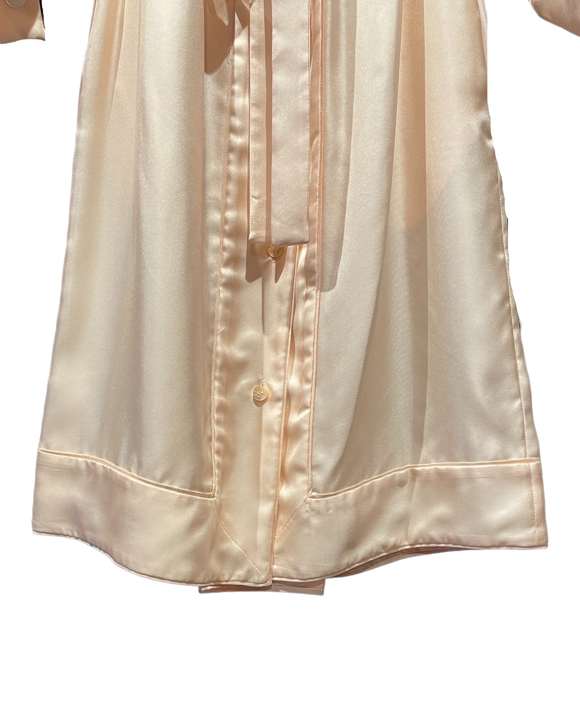 セリーヌ サテンシルク 長袖ワンピース シェルボタン