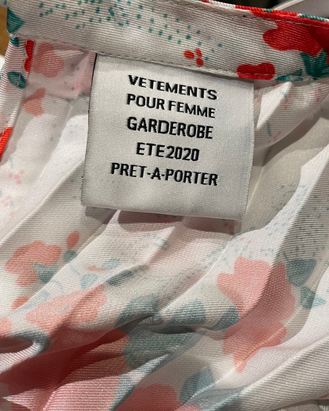 ヴェトモン プリーツ 花柄ワンピース