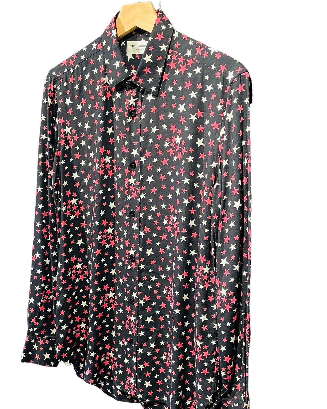 サンローラン シャツ 星柄 長袖 黒