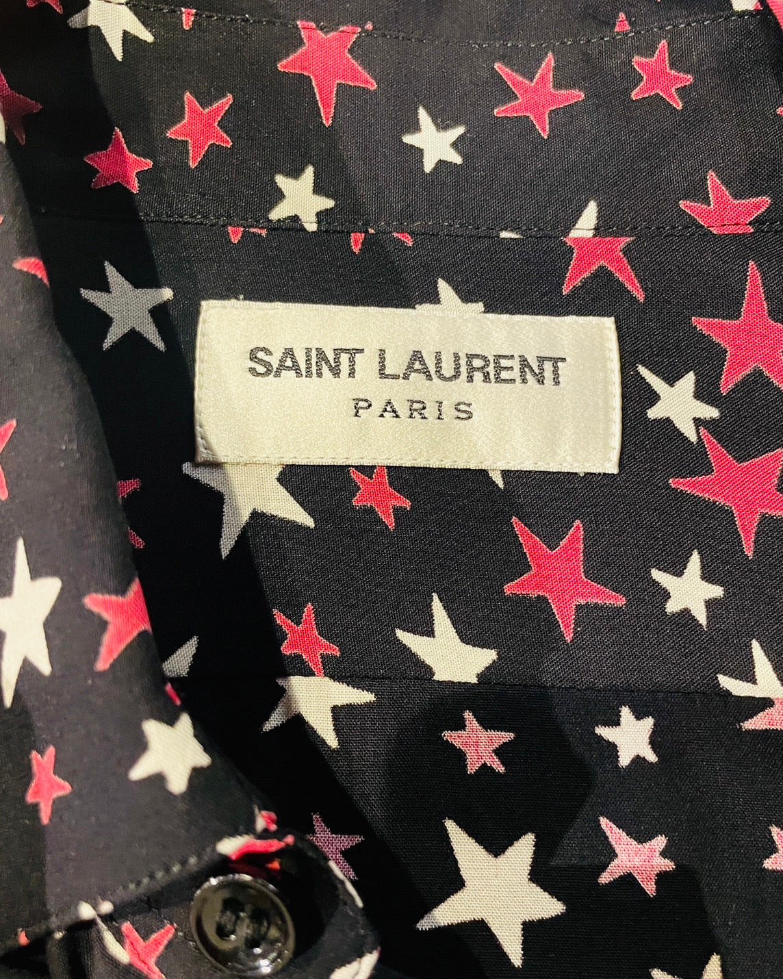 サンローラン シャツ 星柄 長袖 黒