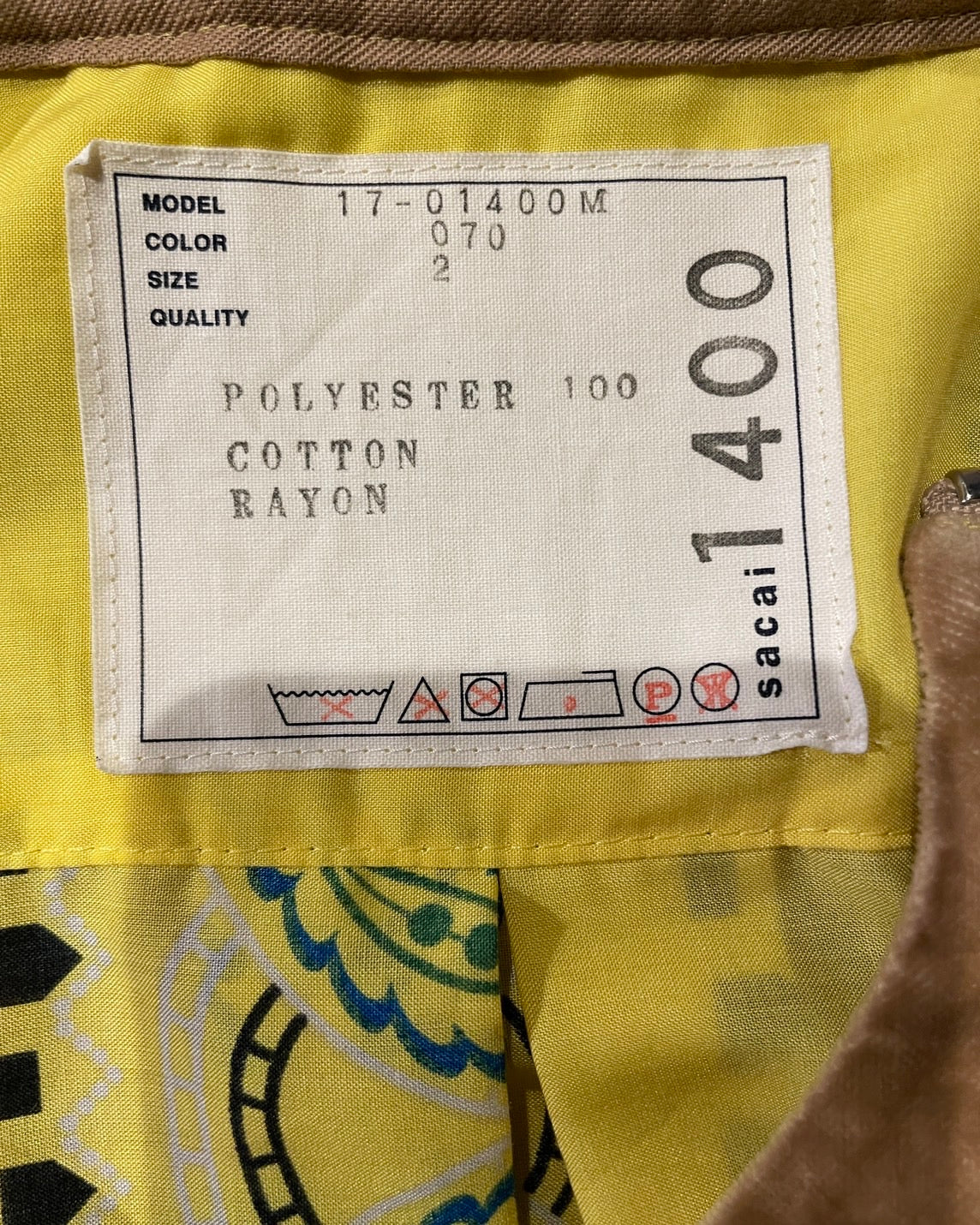 サカイ 半袖 トップス ペイズリー柄