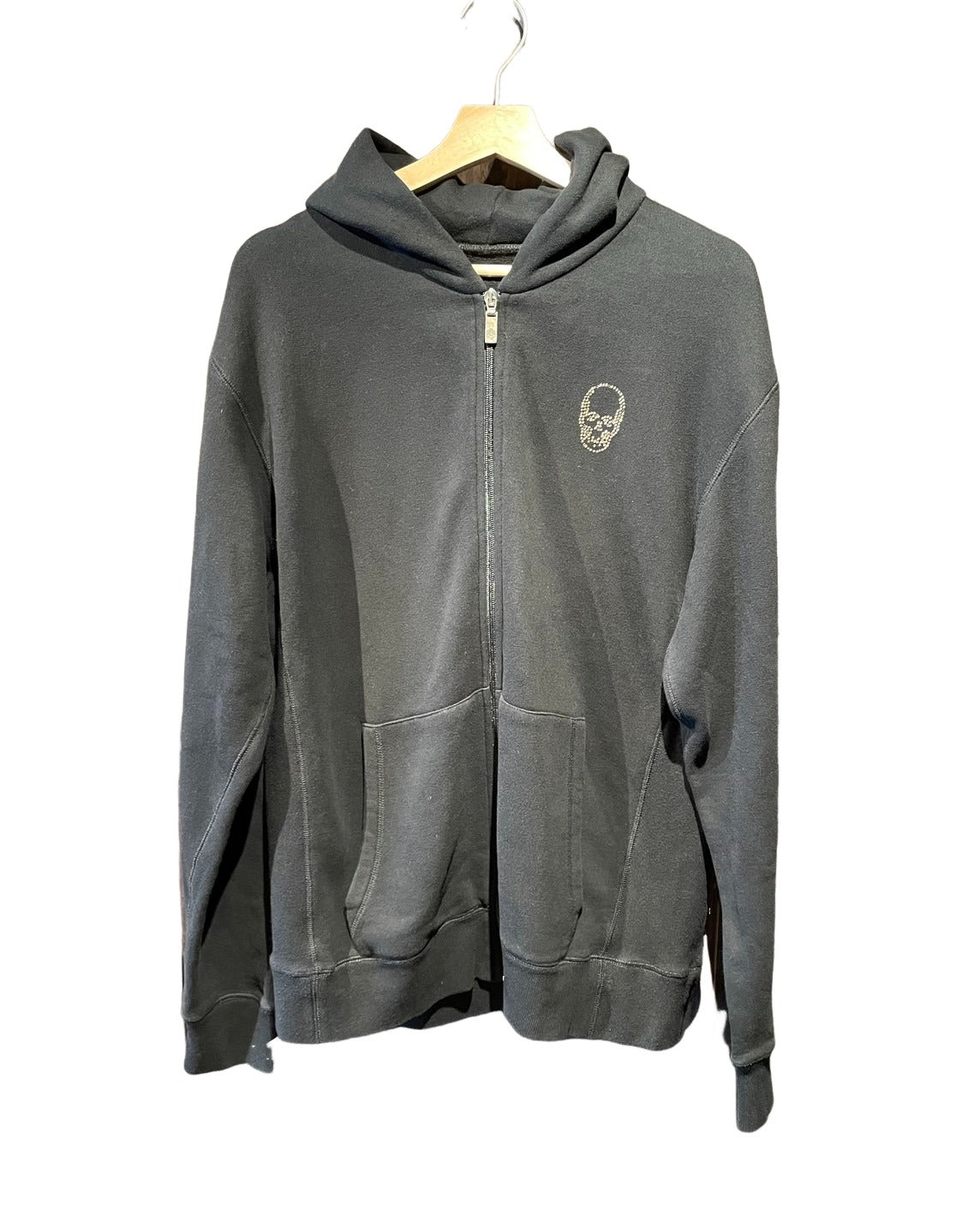 ルシアンペラフィネ パーカー 黒 スカル スタッズ