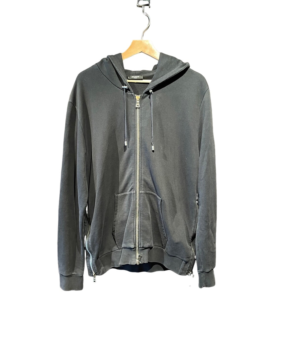 バルマン ロゴ パーカー メンズ ブラック