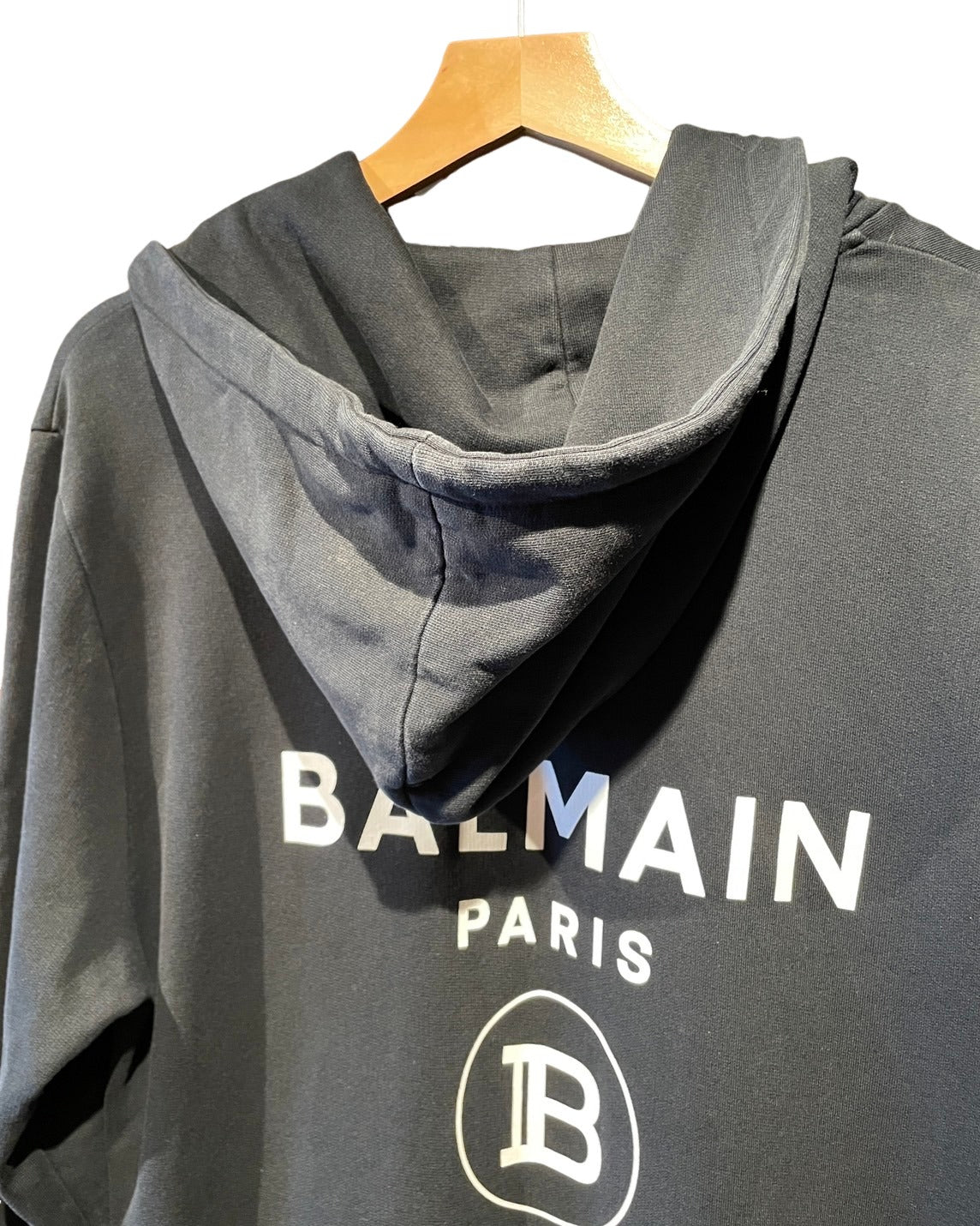 バルマン ロゴ パーカー メンズ ブラック