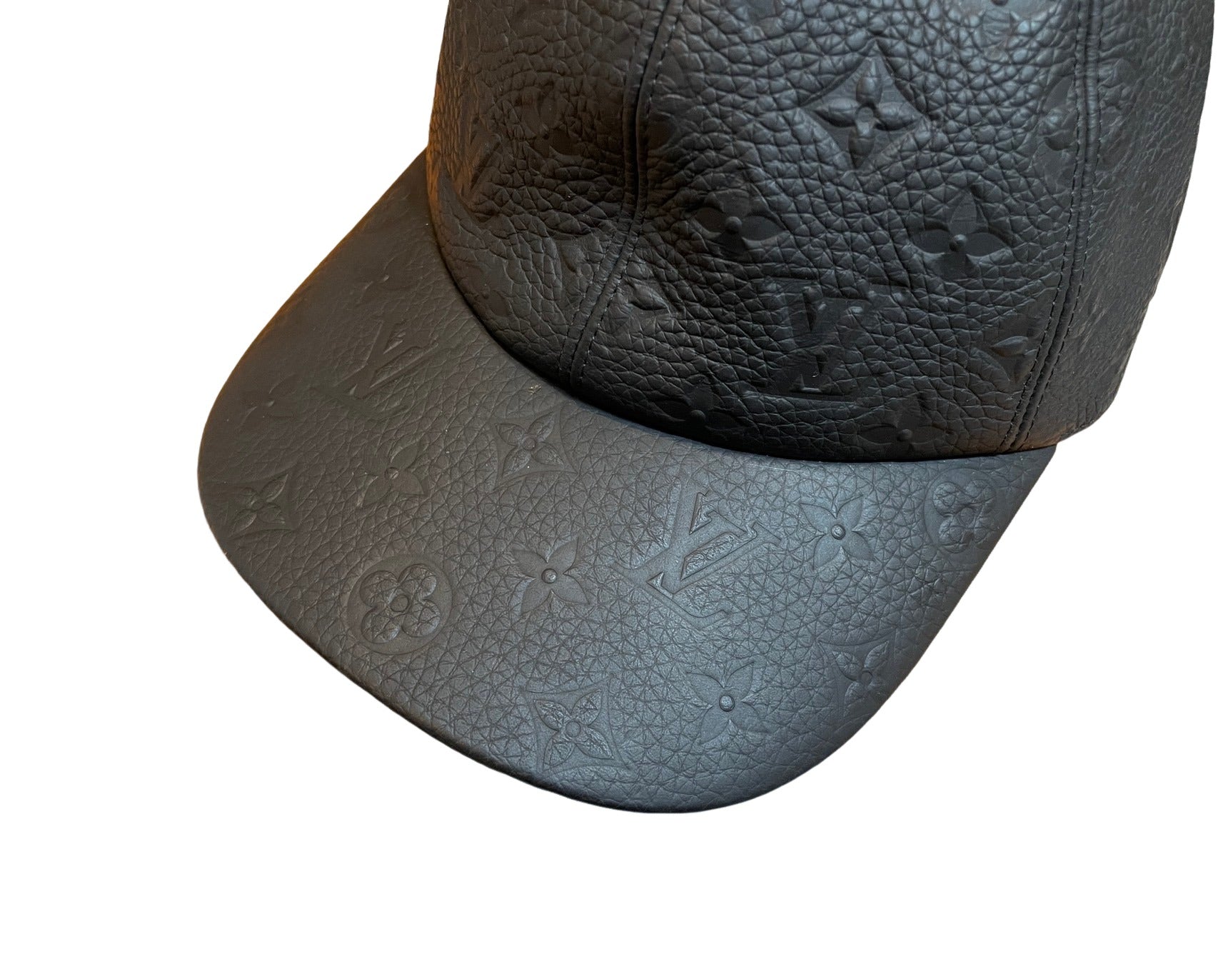 ルイ・ヴィトン モノグラム アンプラント レザー キャップ 黒