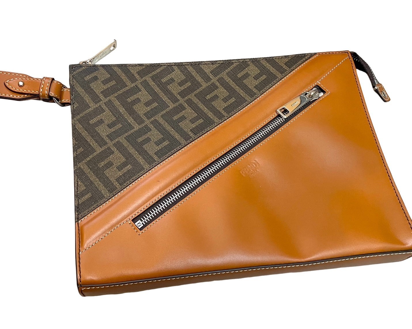 フェンディ レザー クラッチバッグ ズッカ柄