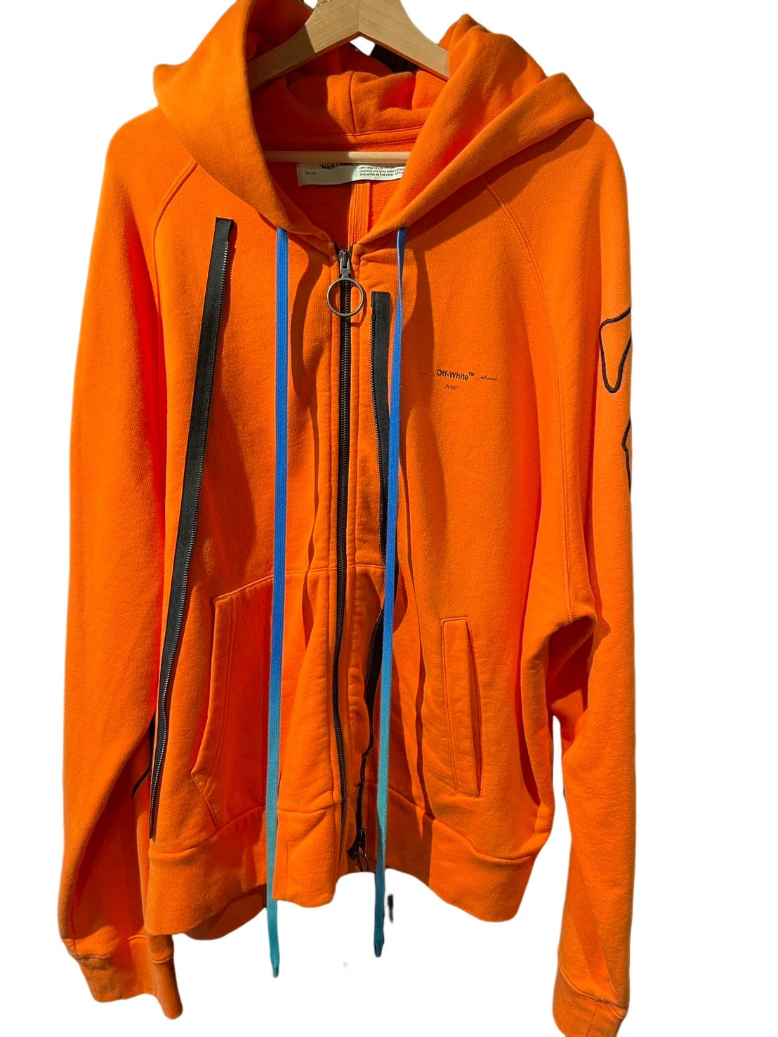 オフホワイト パーカー オレンジ