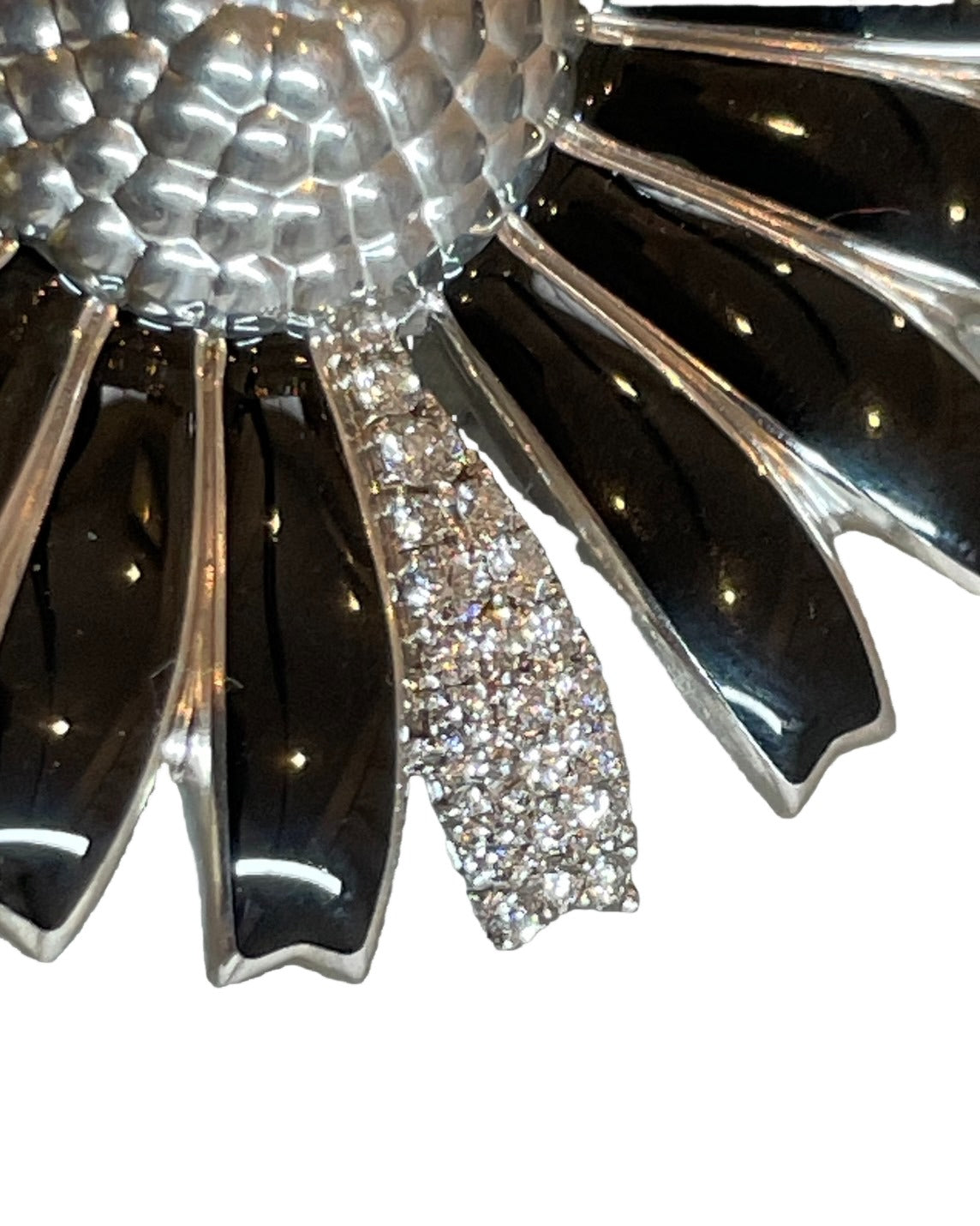 ジョージジェンセン デイジー ネックレス ブローチ SV ダイヤ エナメル