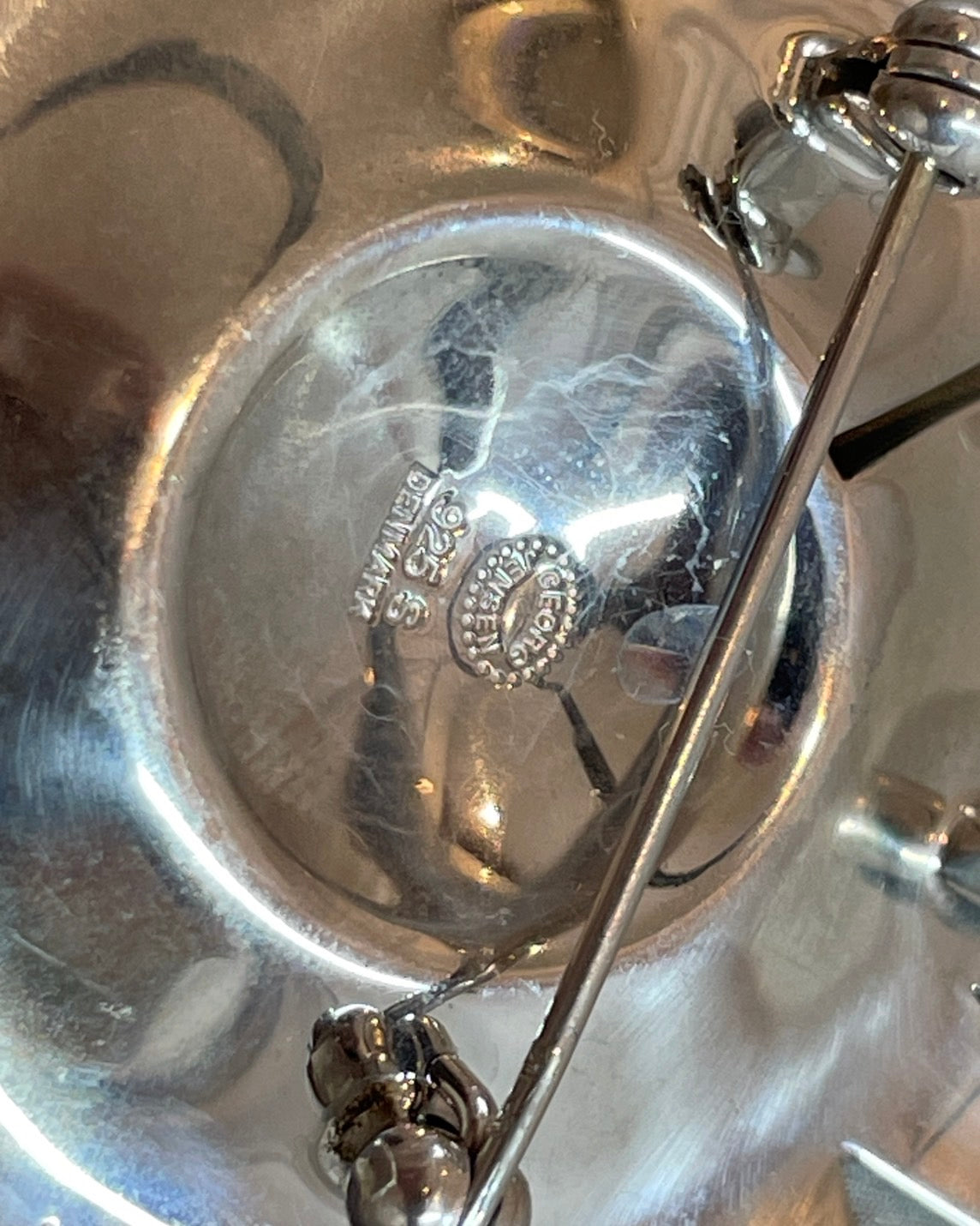 ジョージジェンセン デイジー ネックレス ブローチ SV ダイヤ エナメル