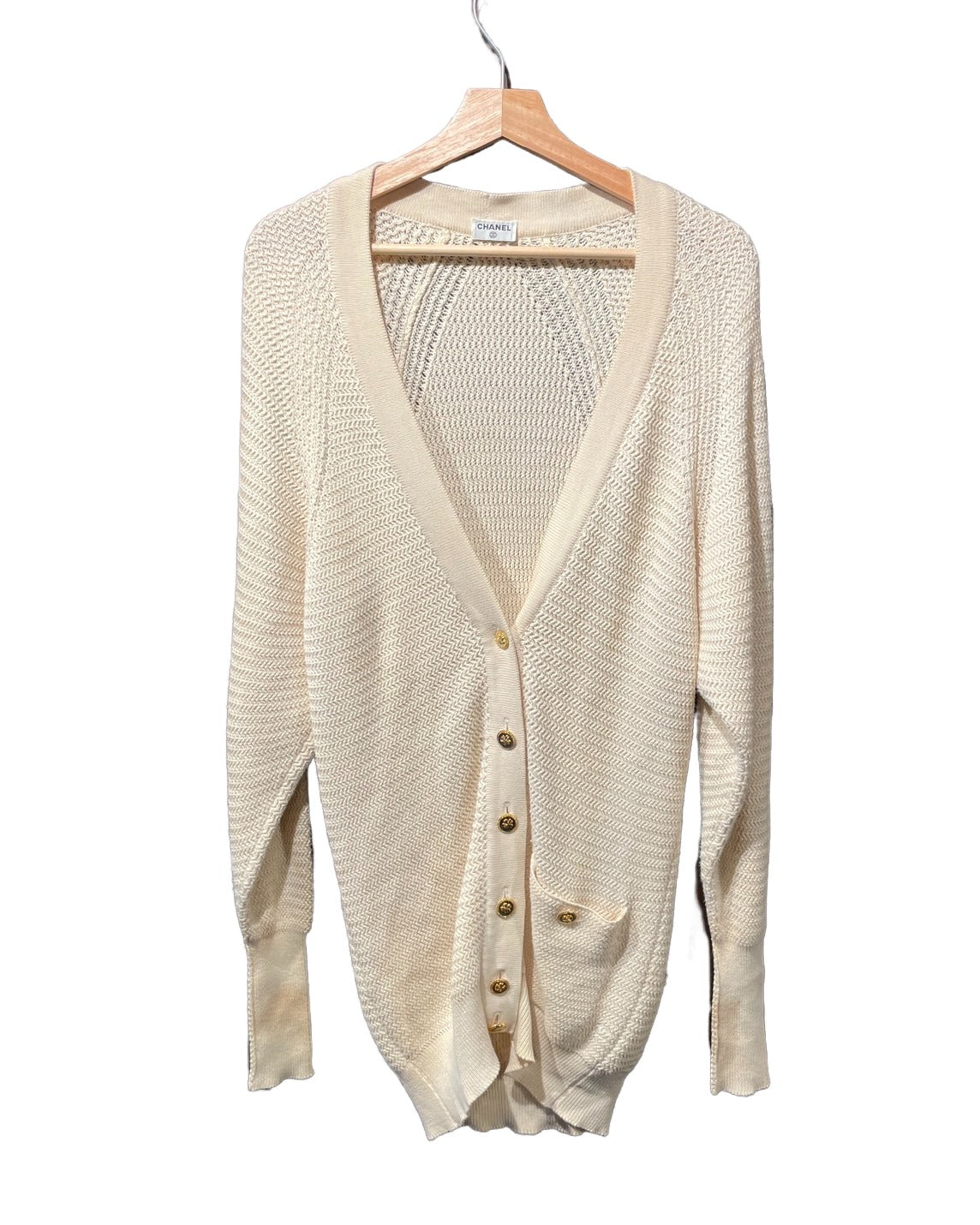 シャネル ロング カーディガン 金ボタン