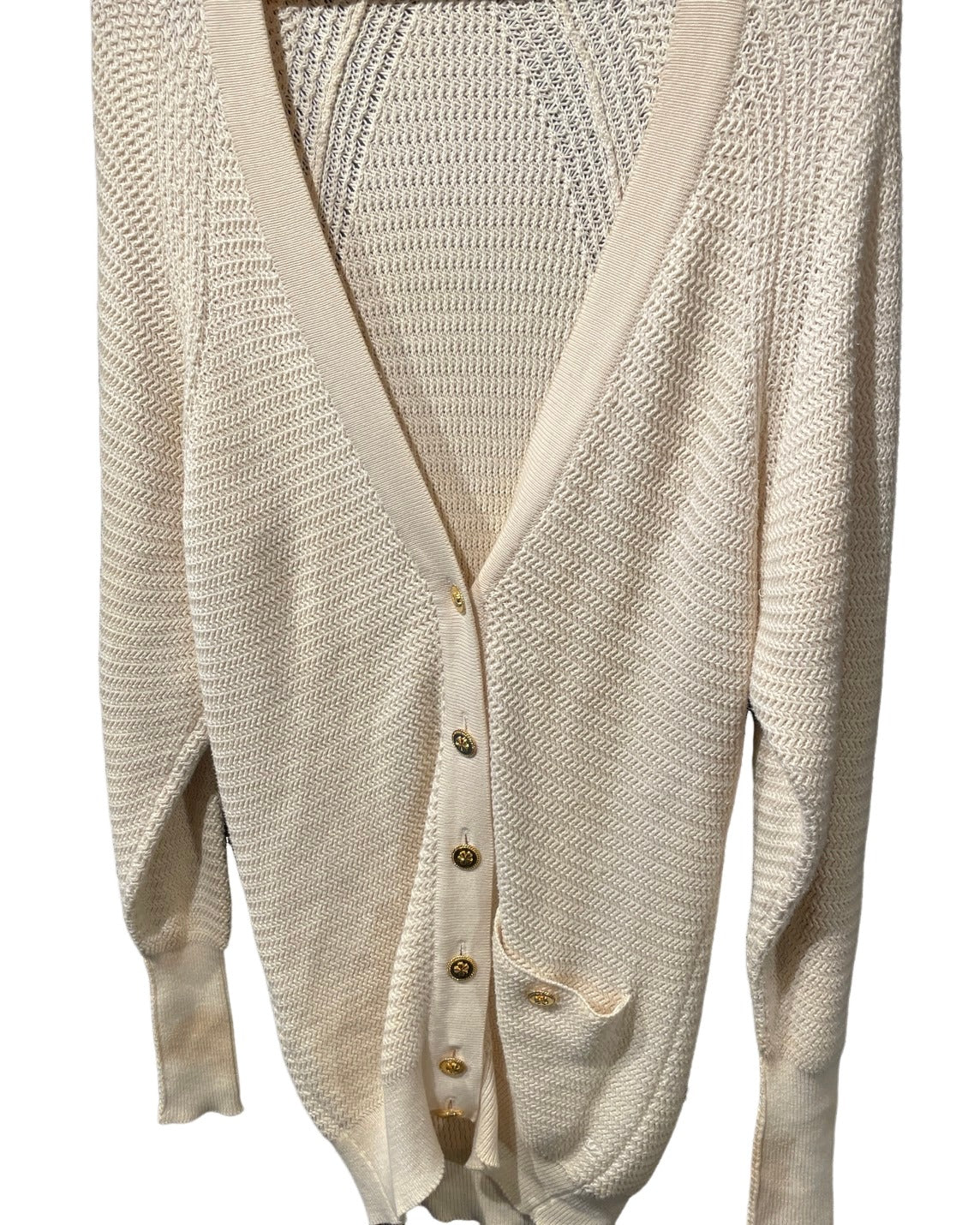 シャネル ロング カーディガン 金ボタン