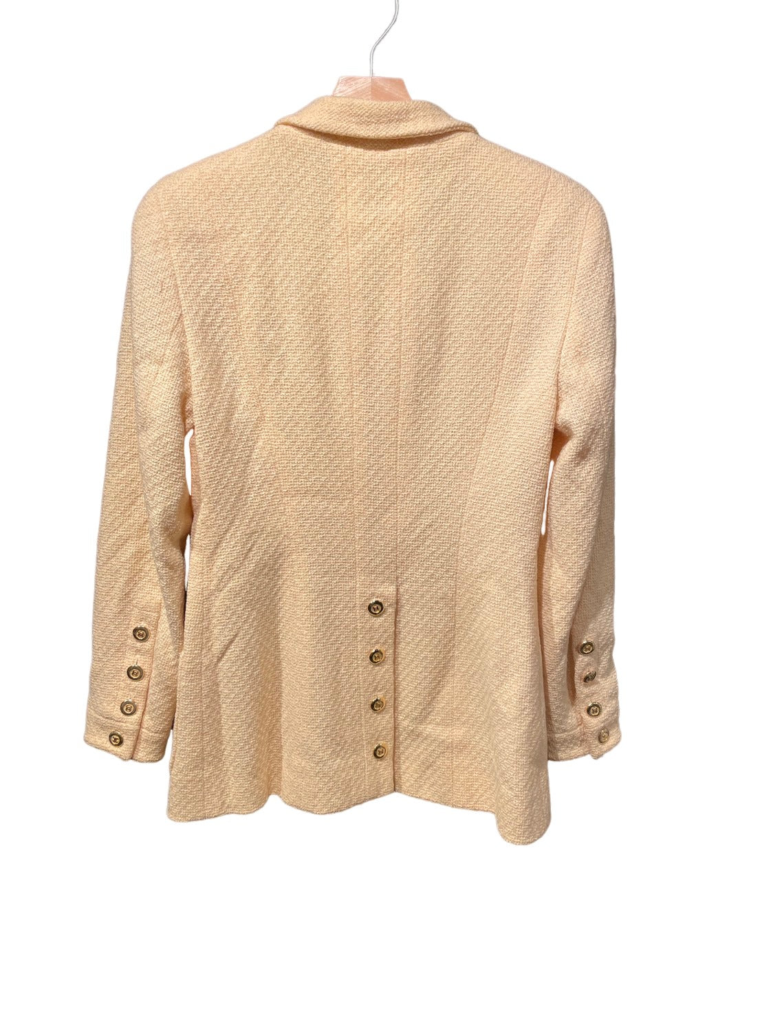 シャネル ヴィンテージ ツイード セットアップ スーツ イエロー系 金ボタン23個