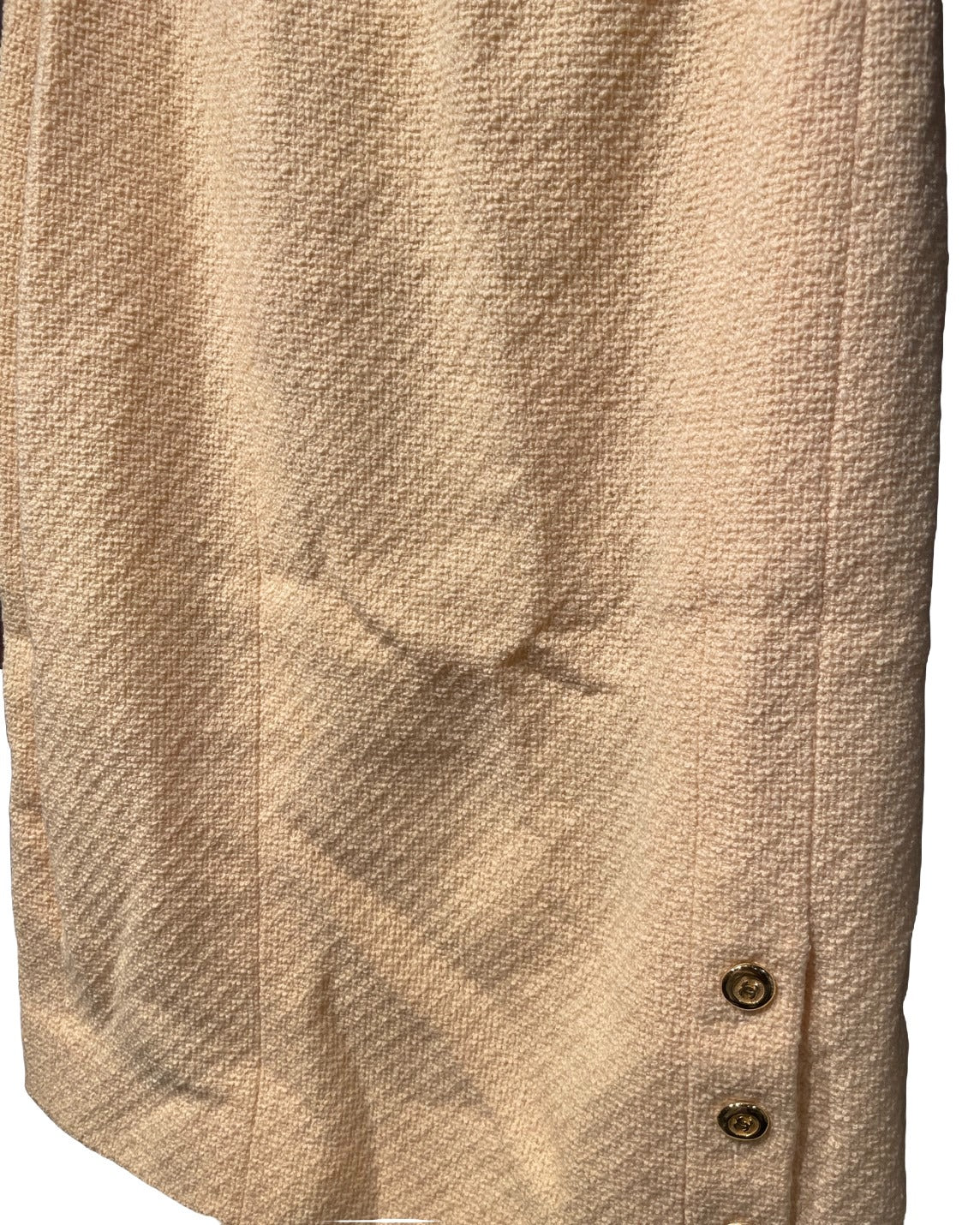 シャネル ヴィンテージ ツイード セットアップ スーツ イエロー系 金ボタン23個
