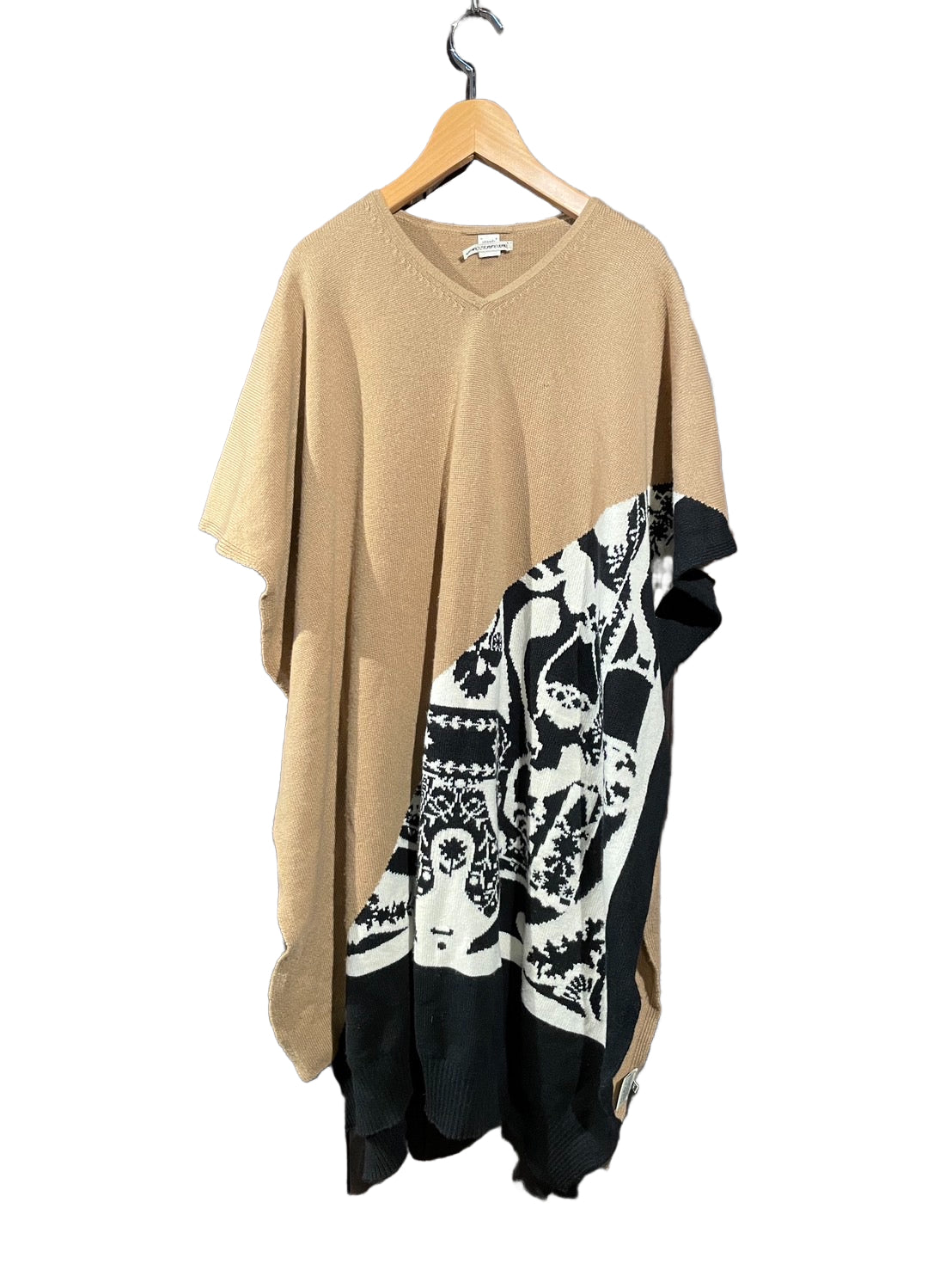 HERMES カシミヤ 100% プルオーバー ニット ポンチョ