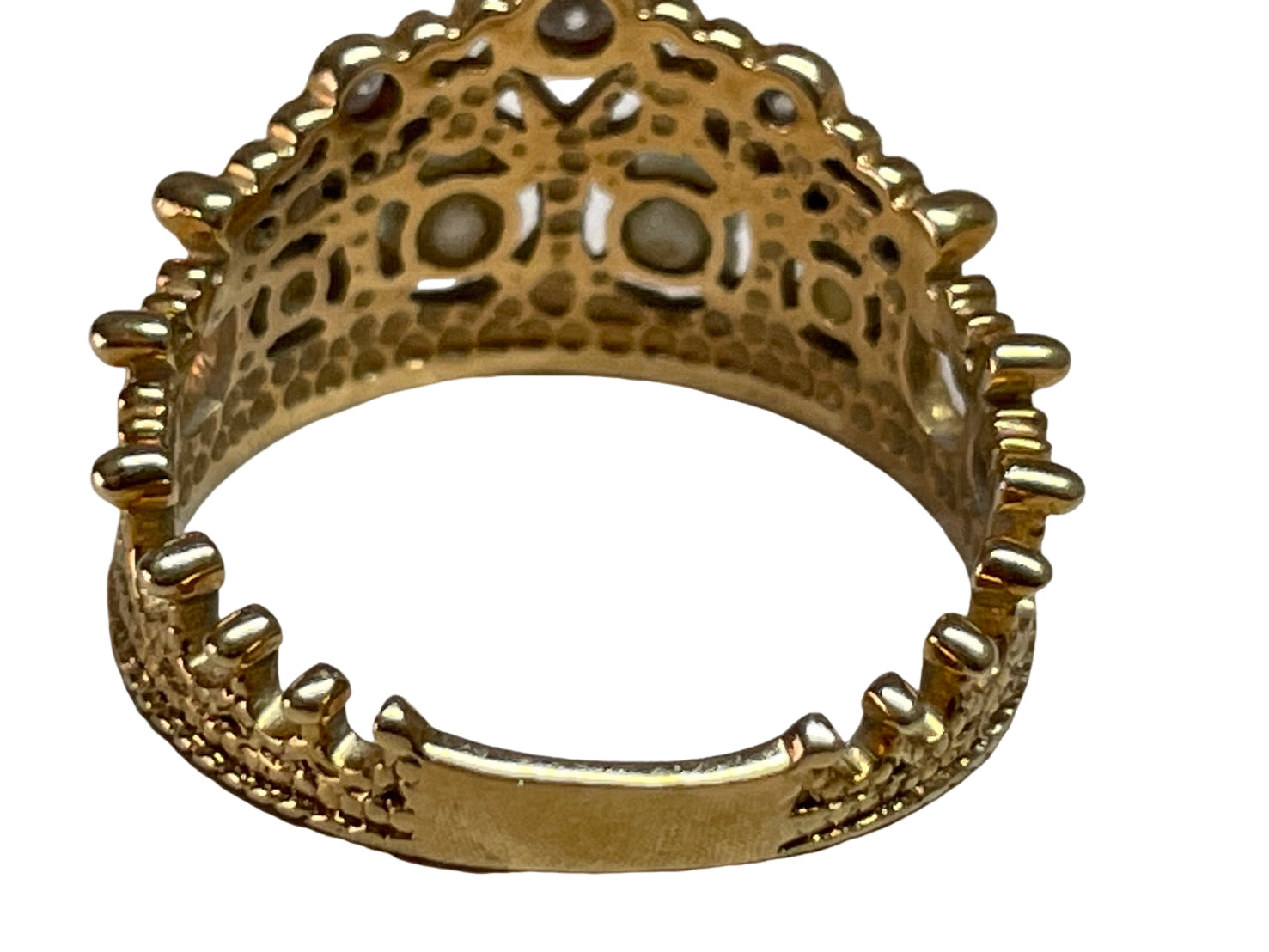 K18 パール ダイヤ リング ティアラ モチーフ