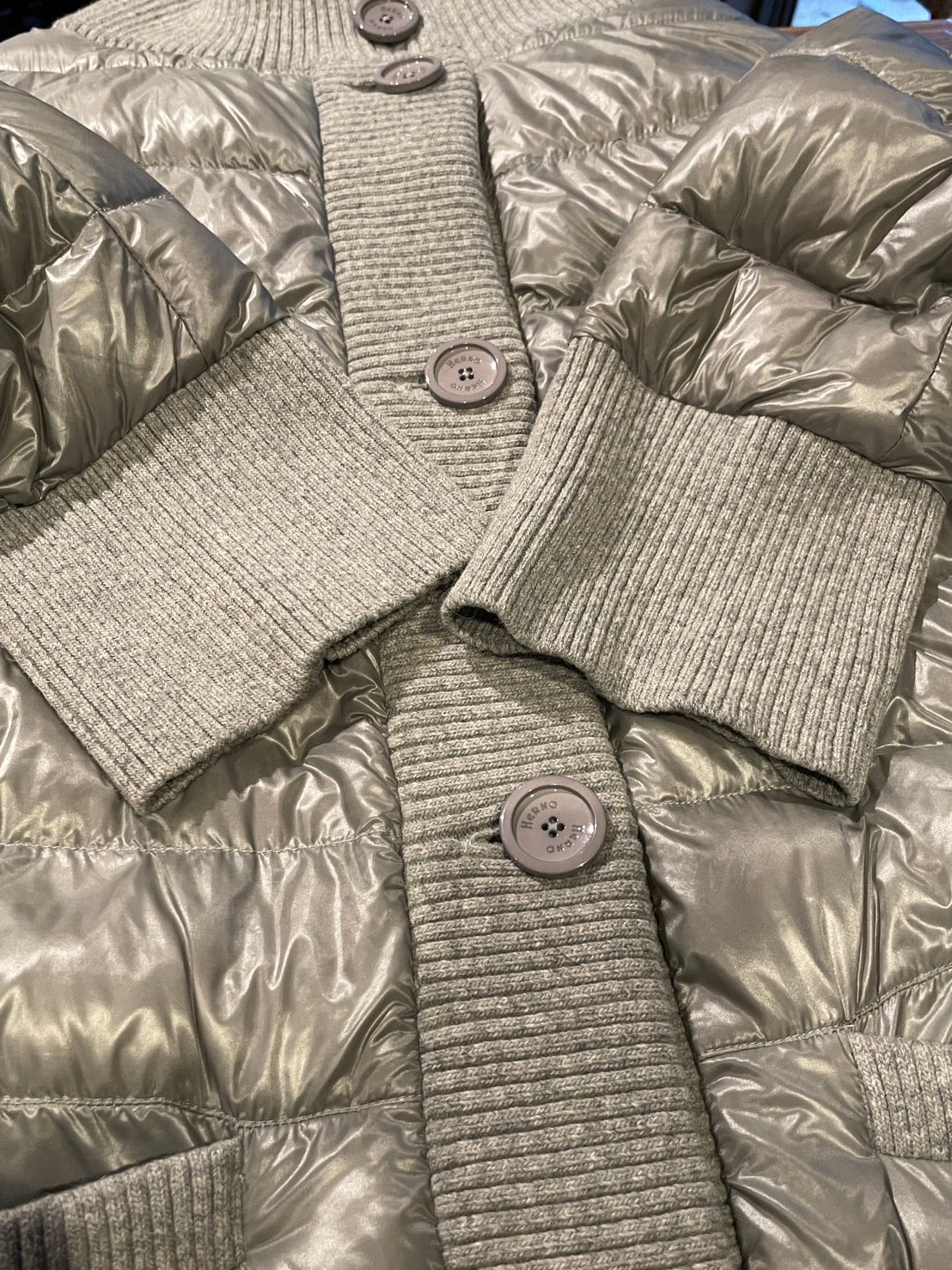 ヘルノ リゾート ライン リブニット ダウン コート