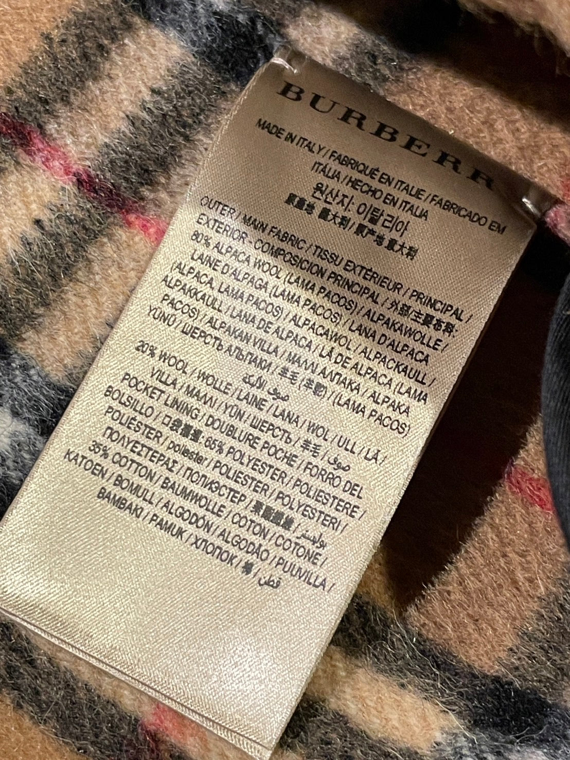 バーバリー アルパカ チェスターコート