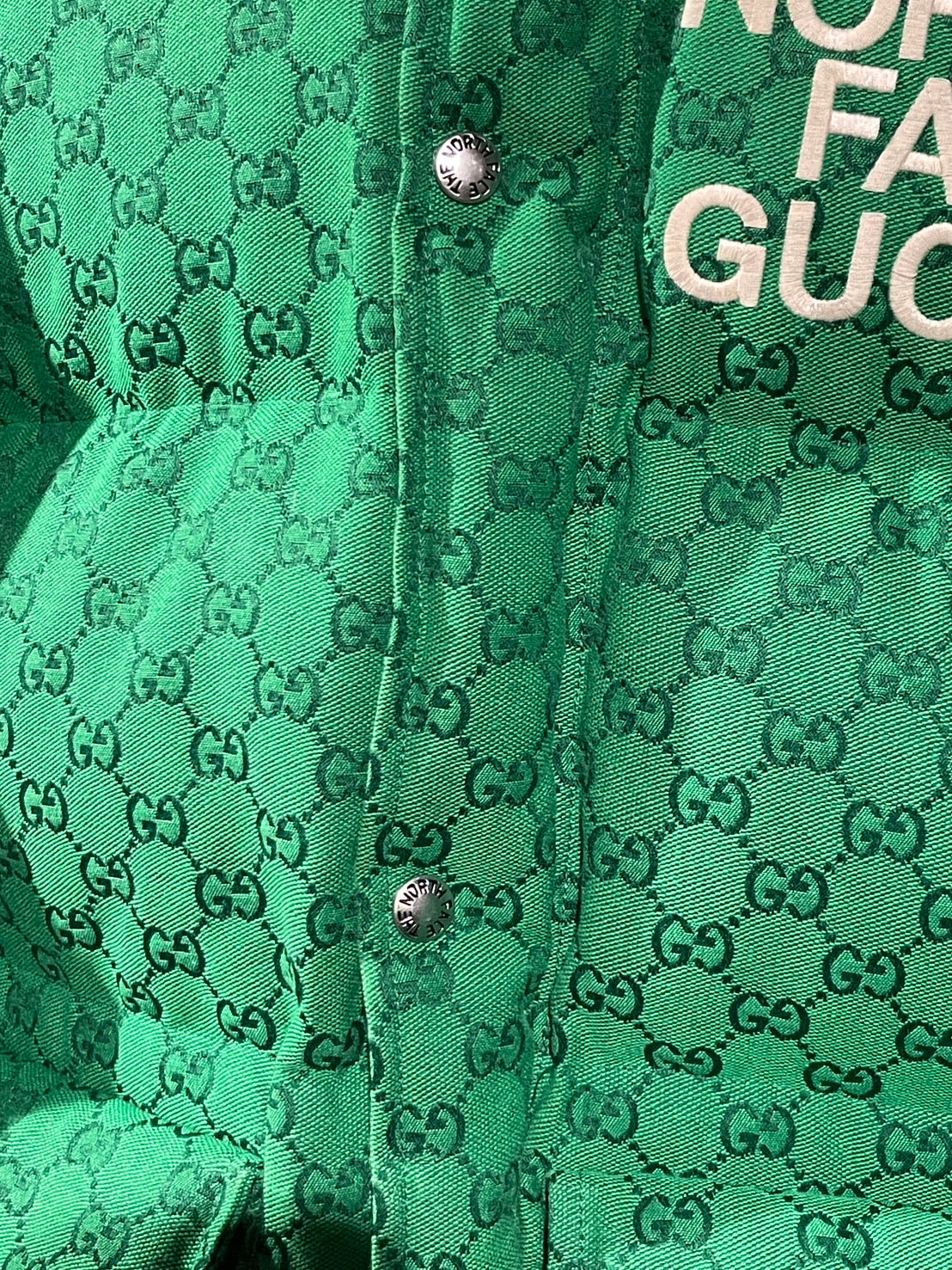 グッチ ノースフェイス コラボ GGスプリームキャンバス ダウンジャケット