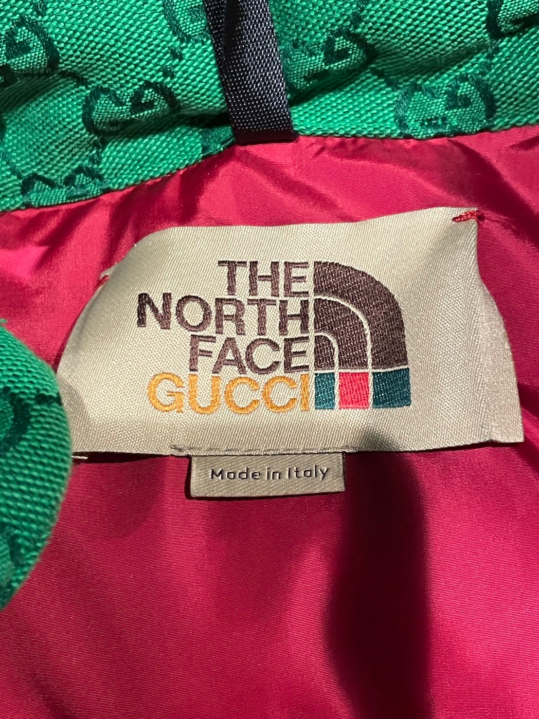 グッチ ノースフェイス コラボ GGスプリームキャンバス ダウンジャケット