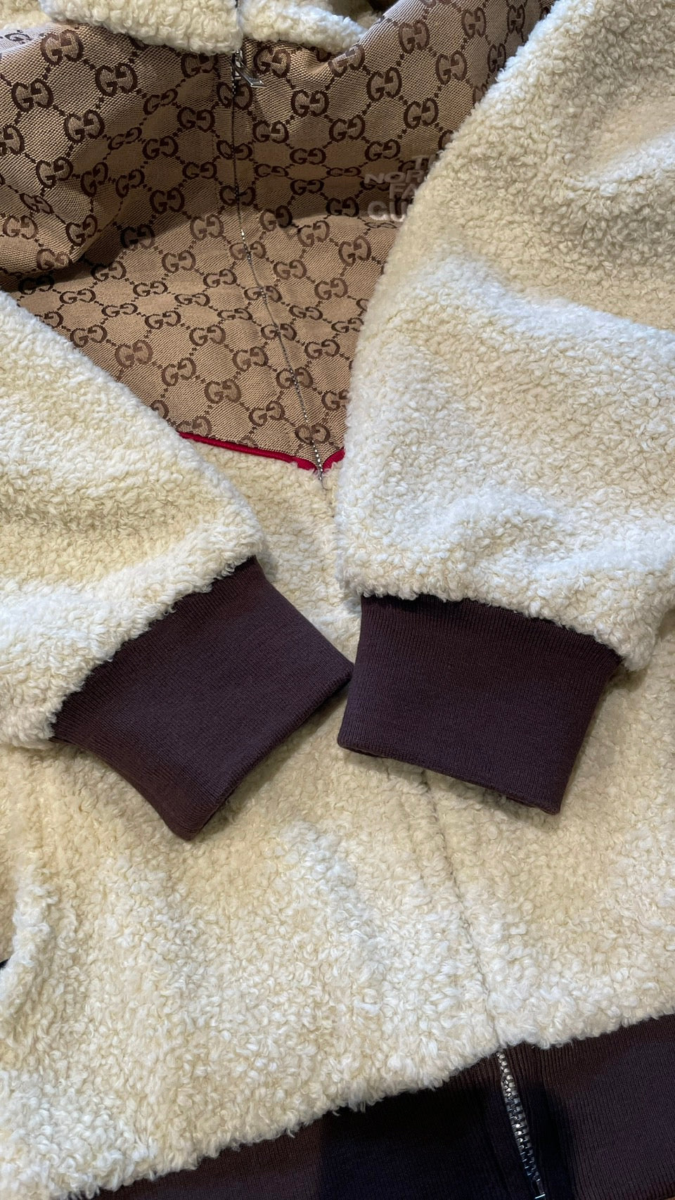 未使用 GUCCI ノースフェイス コラボ ボア フリース パーカー