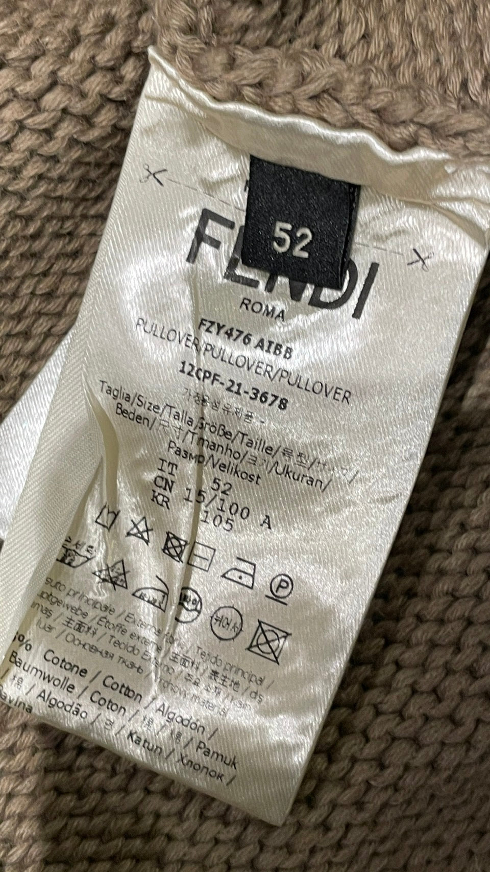 未使用 タグ付き FENDI カシミヤ ニット バイカラー メンズ