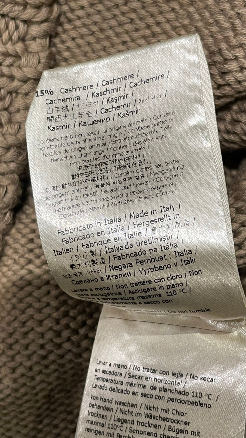 未使用 タグ付き FENDI カシミヤ ニット バイカラー メンズ