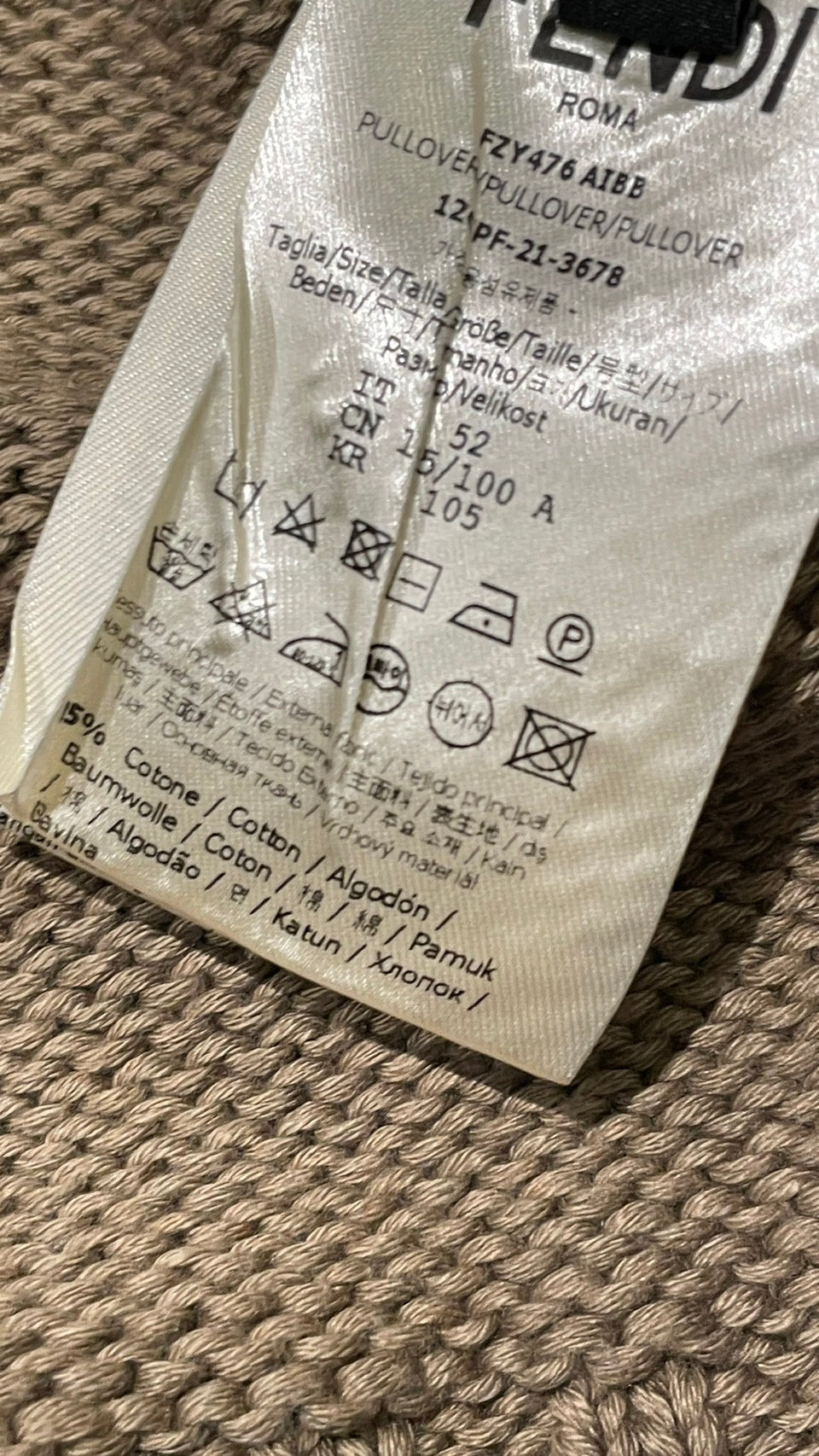 未使用 タグ付き FENDI カシミヤ ニット バイカラー メンズ