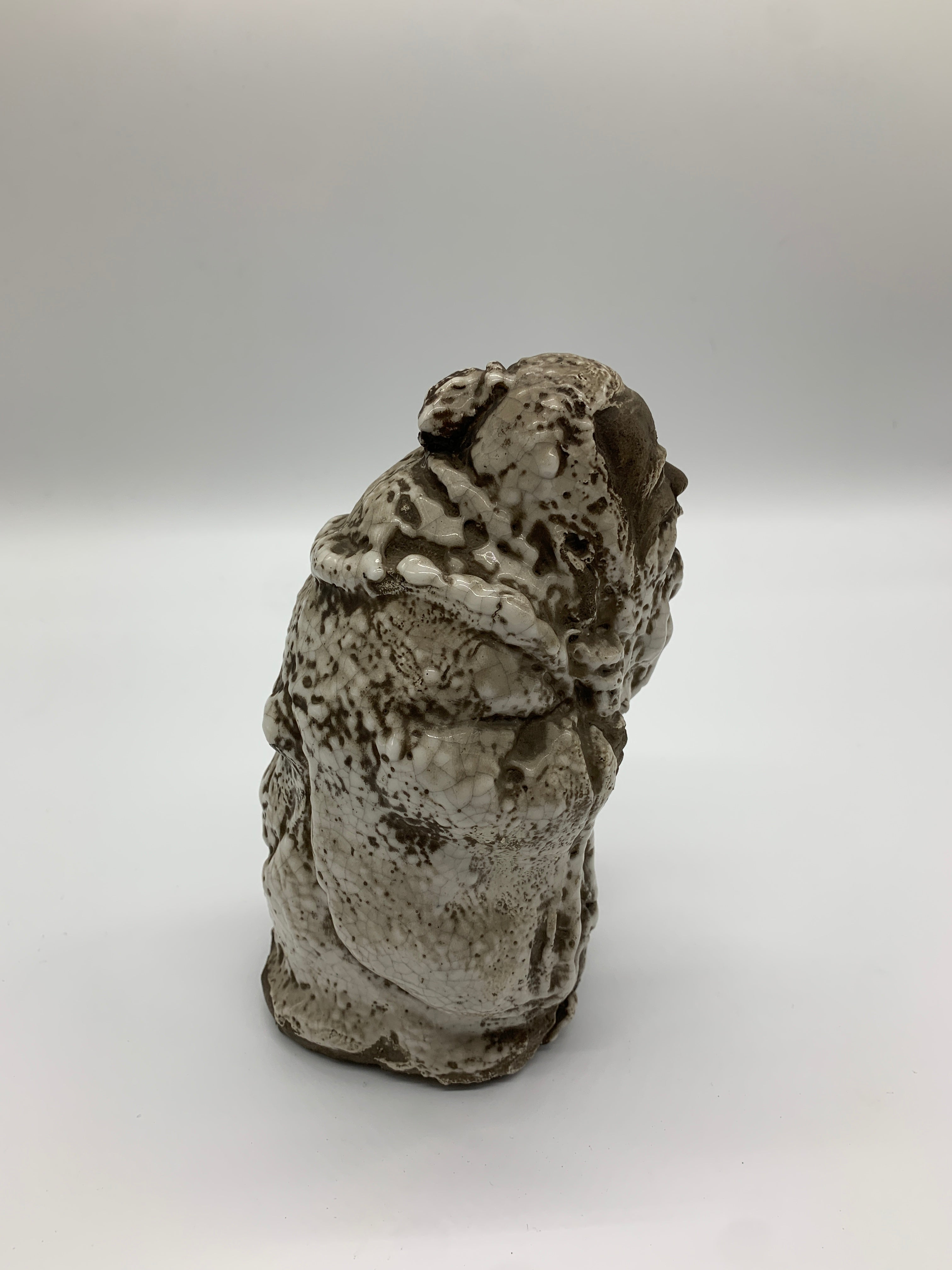 寿老人 手捻り 焼き物 置物