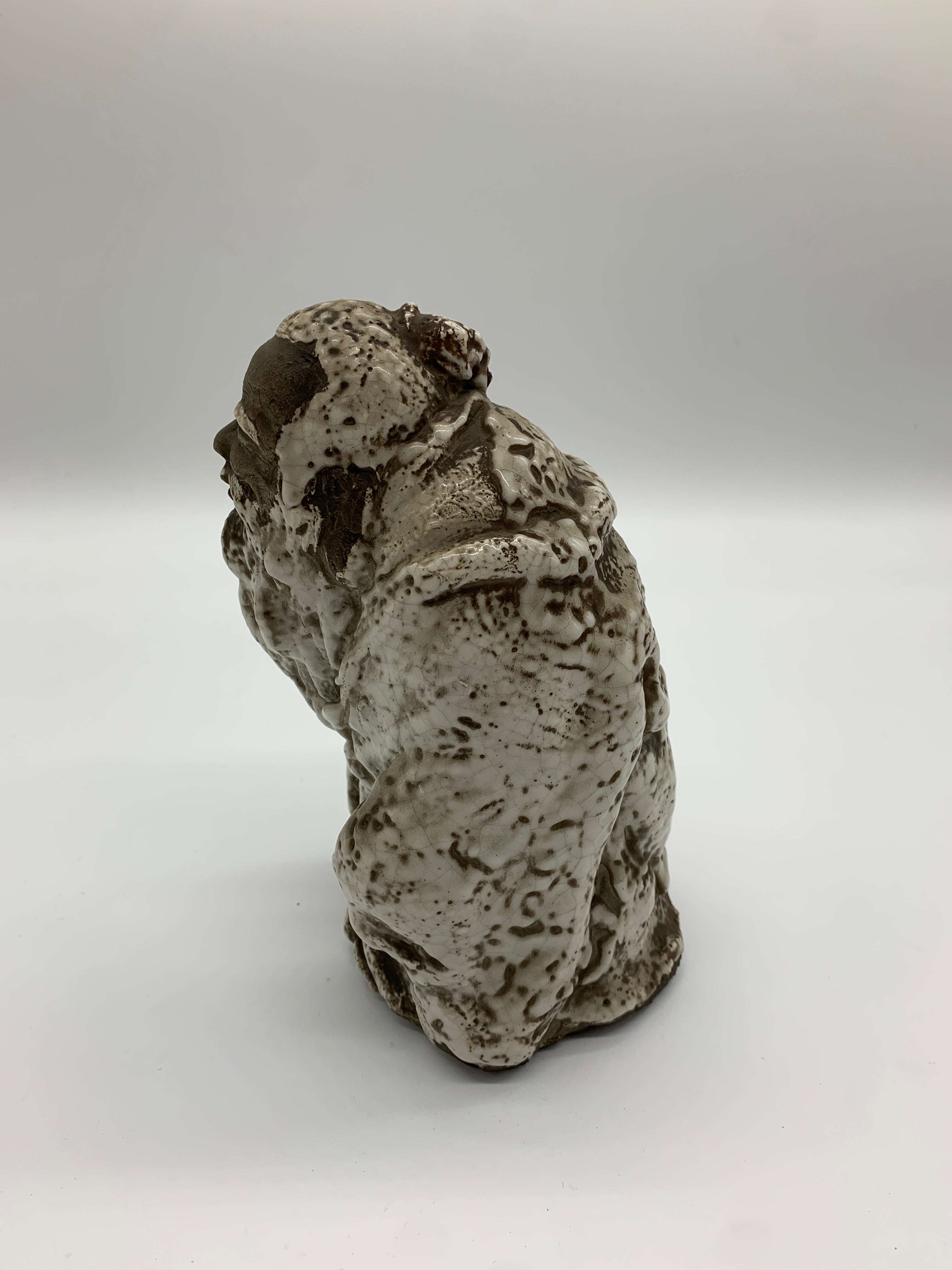 寿老人 手捻り 焼き物 置物