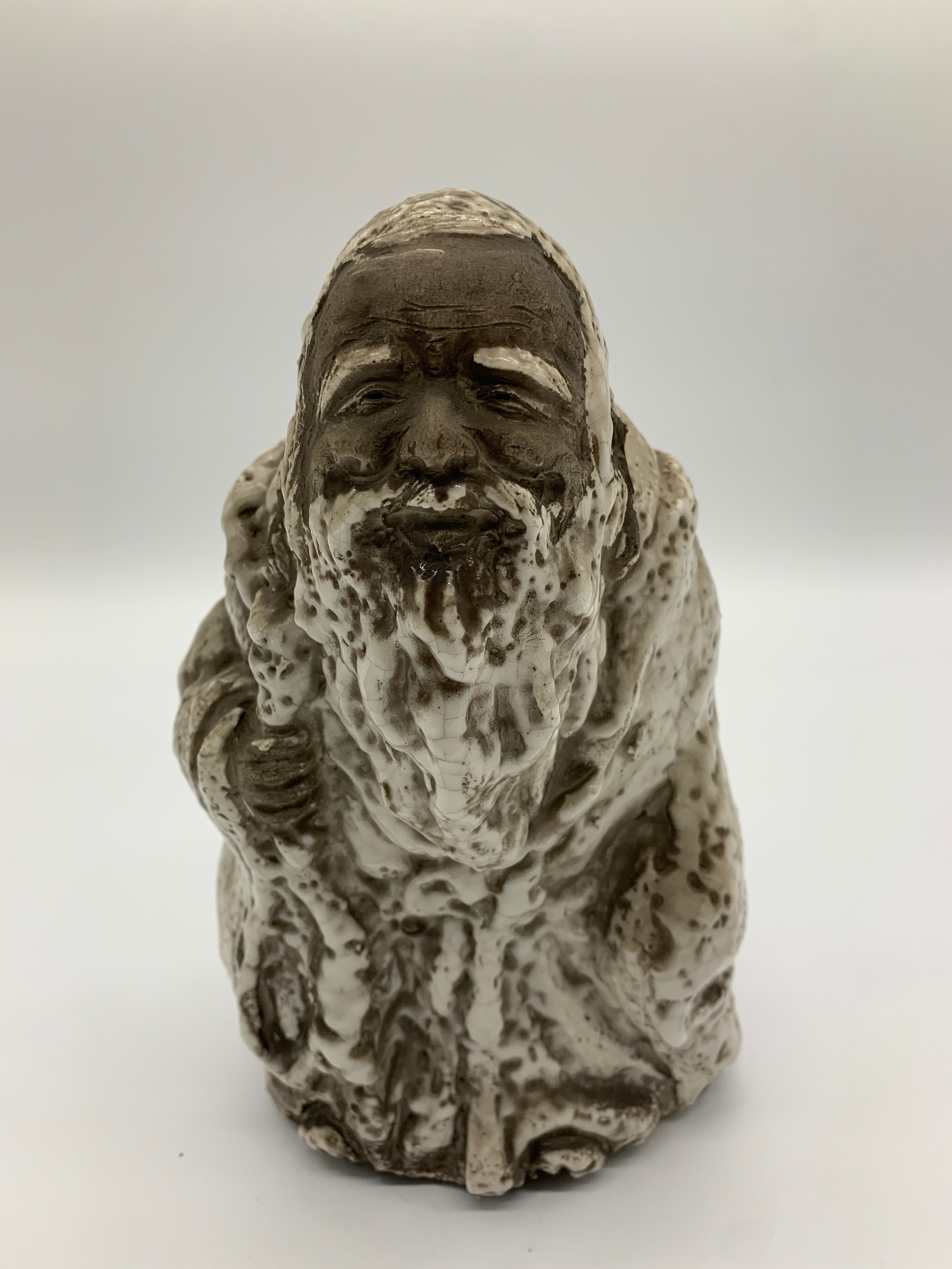 寿老人 手捻り 焼き物 置物