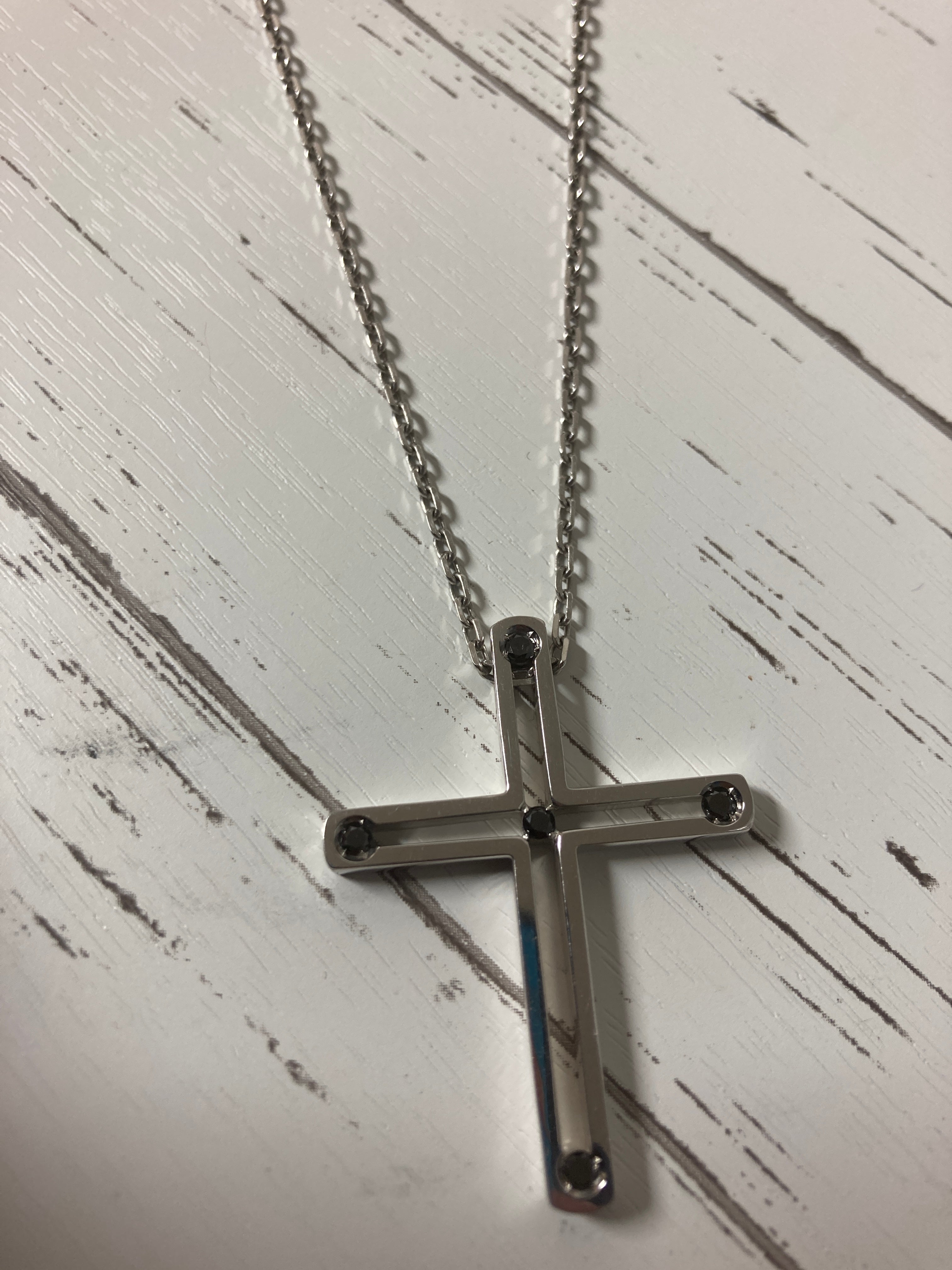 ダミアーニ Dサイド ラージクロス ブラックダイヤ ネックレス k18wg