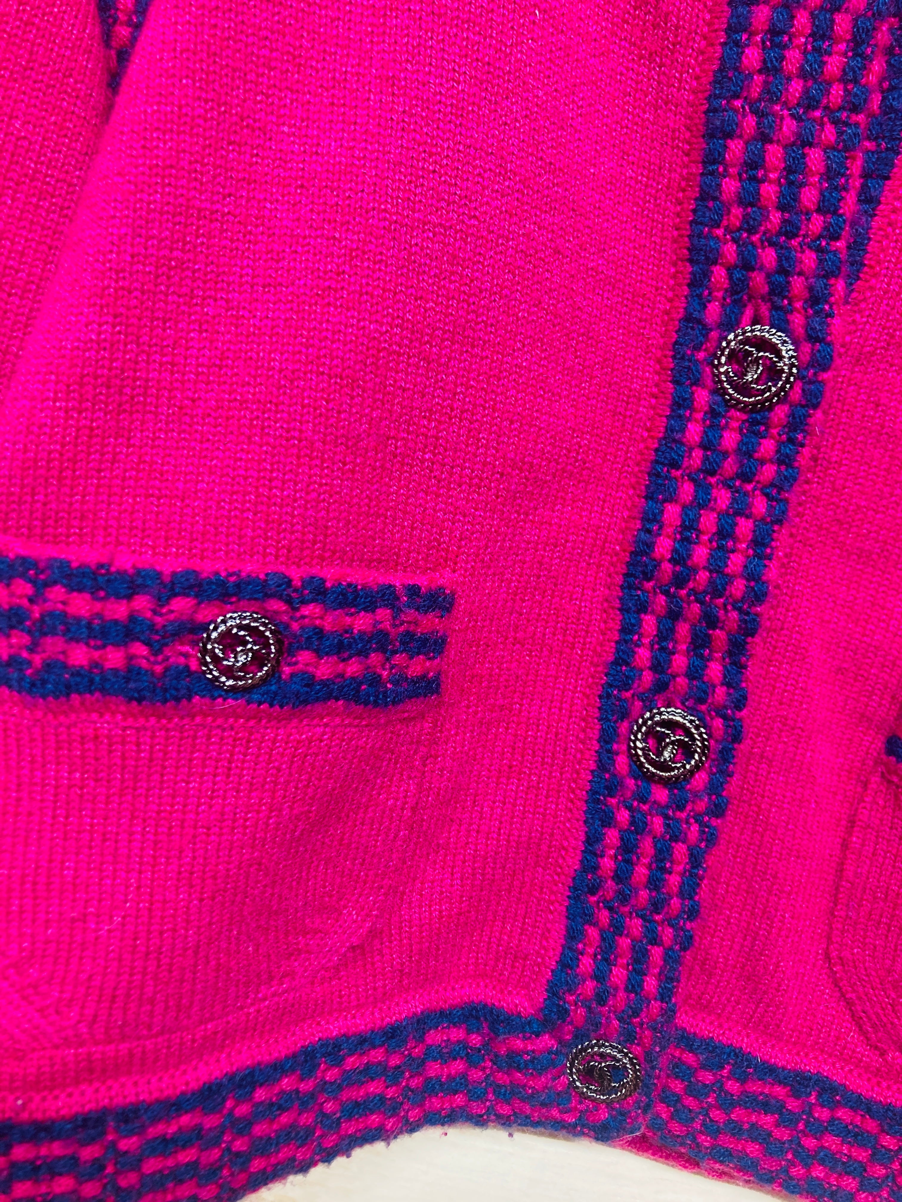 シャネル カシミヤ 100% ニット カーディガン ピンク