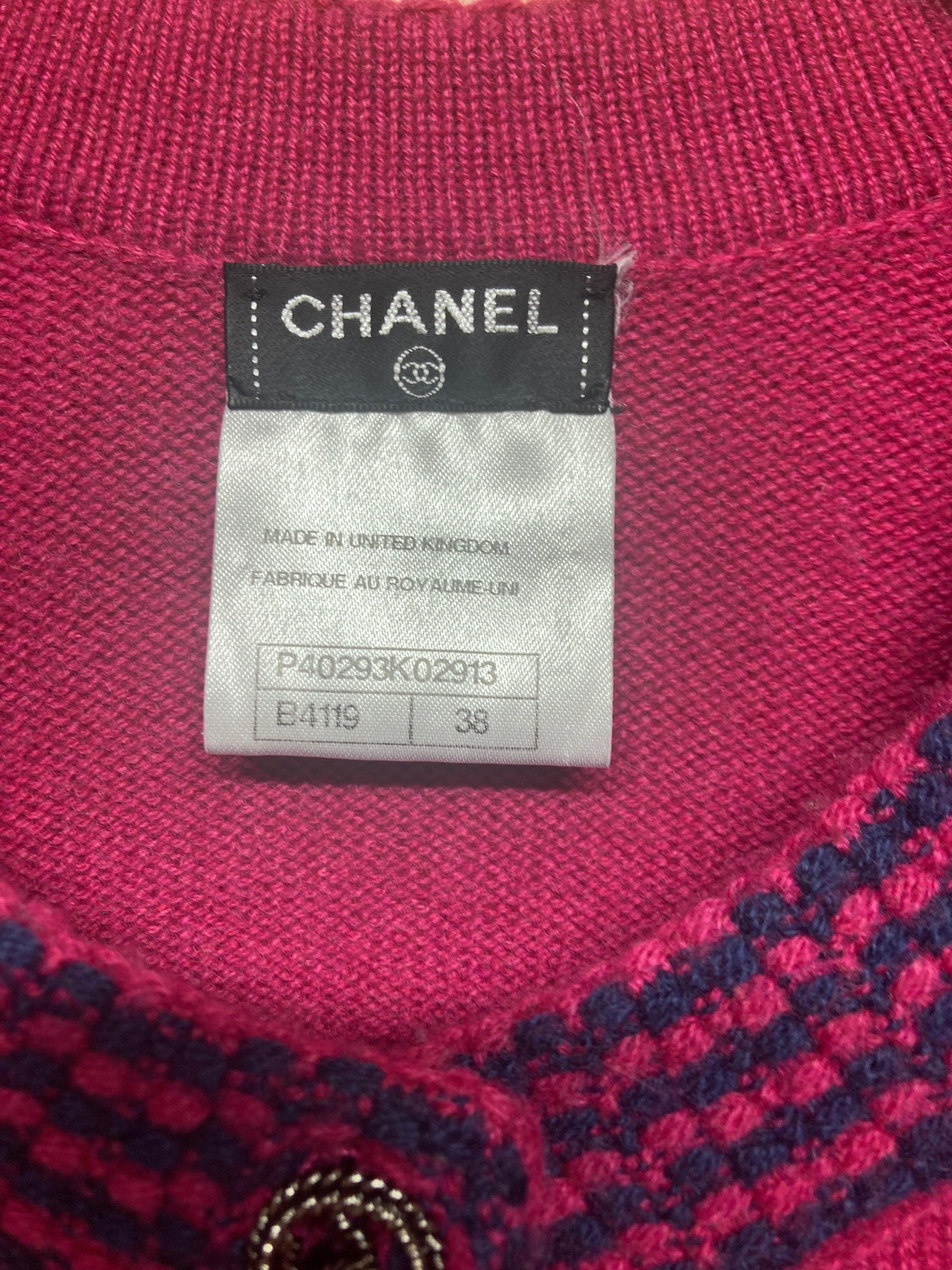 シャネル カシミヤ 100% ニット カーディガン ピンク