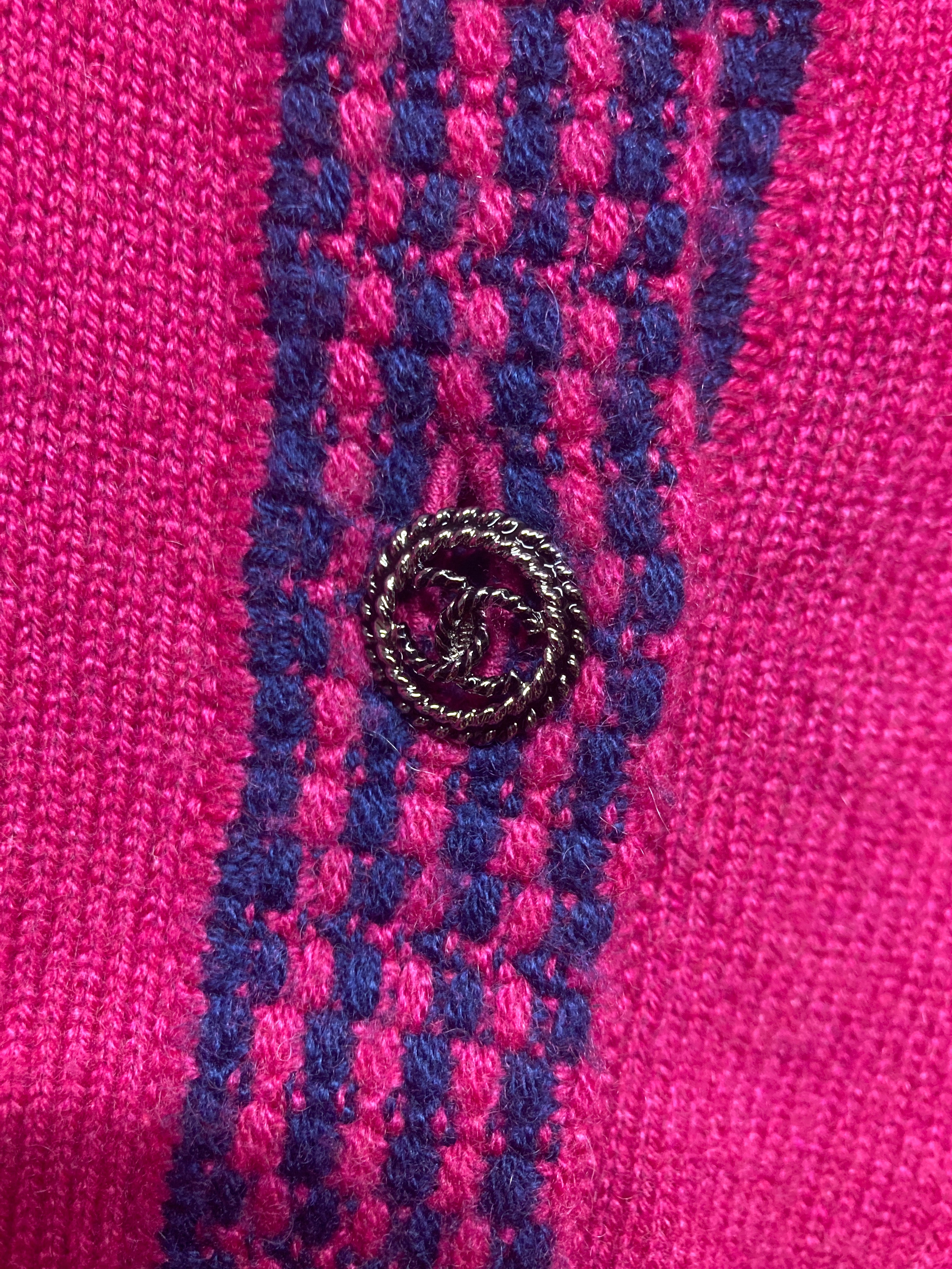 シャネル カシミヤ 100% ニット カーディガン ピンク