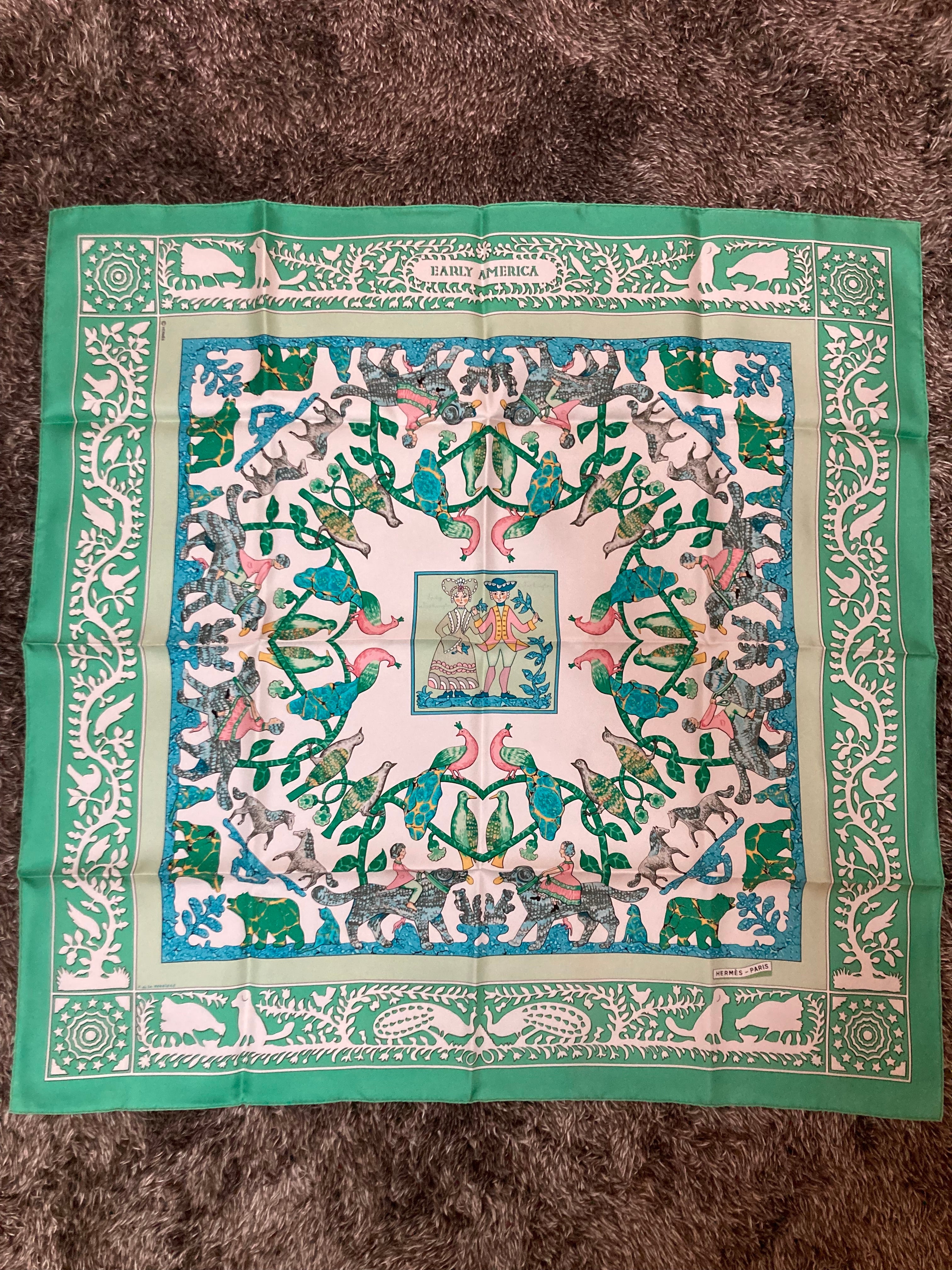 エルメス カレ90 スカーフ EARLY AMERICA(古き良きアメリカ)