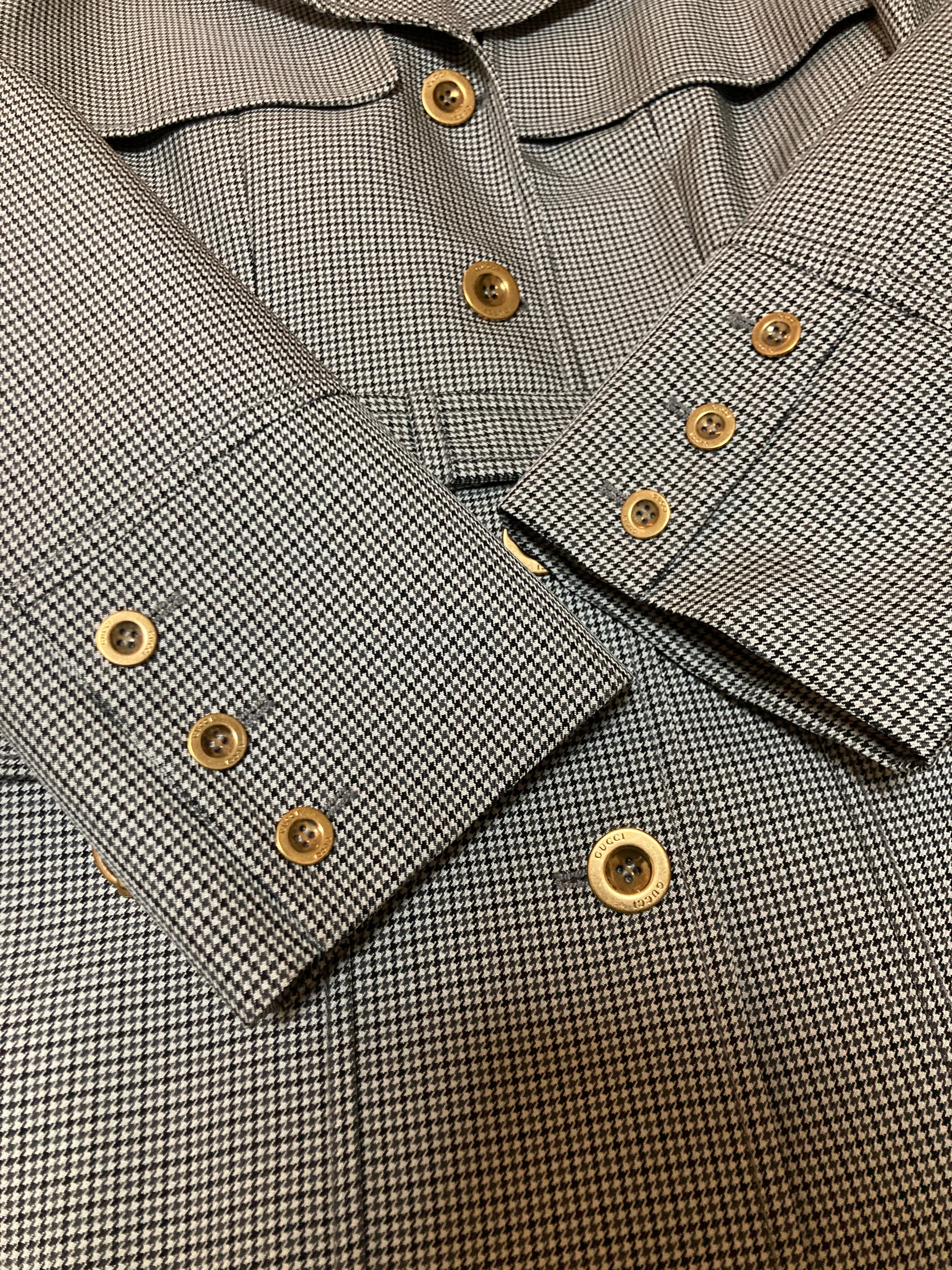 グッチ トレンチコート 千鳥柄 ベルト付き