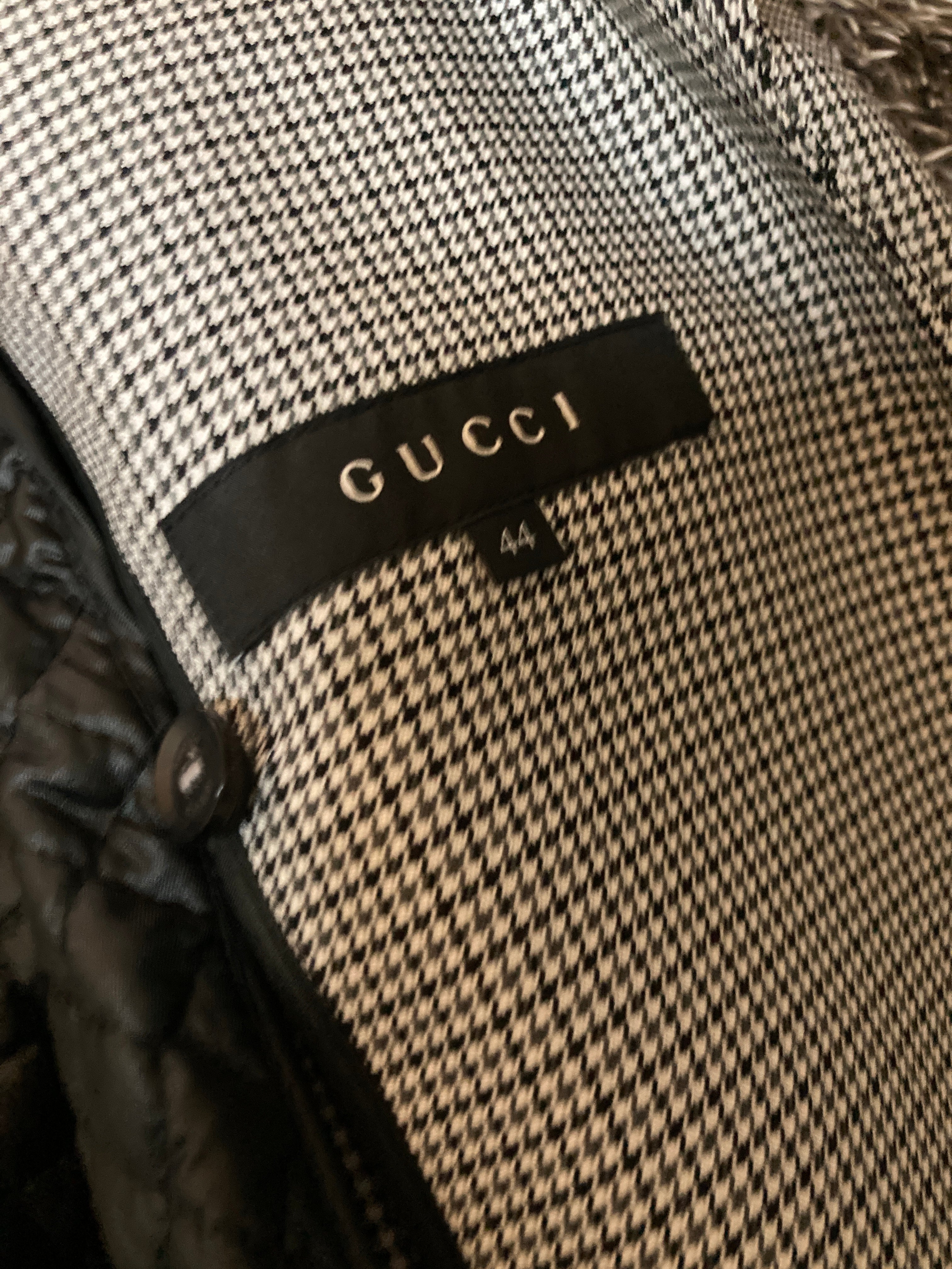 グッチ トレンチコート 千鳥柄 ベルト付き