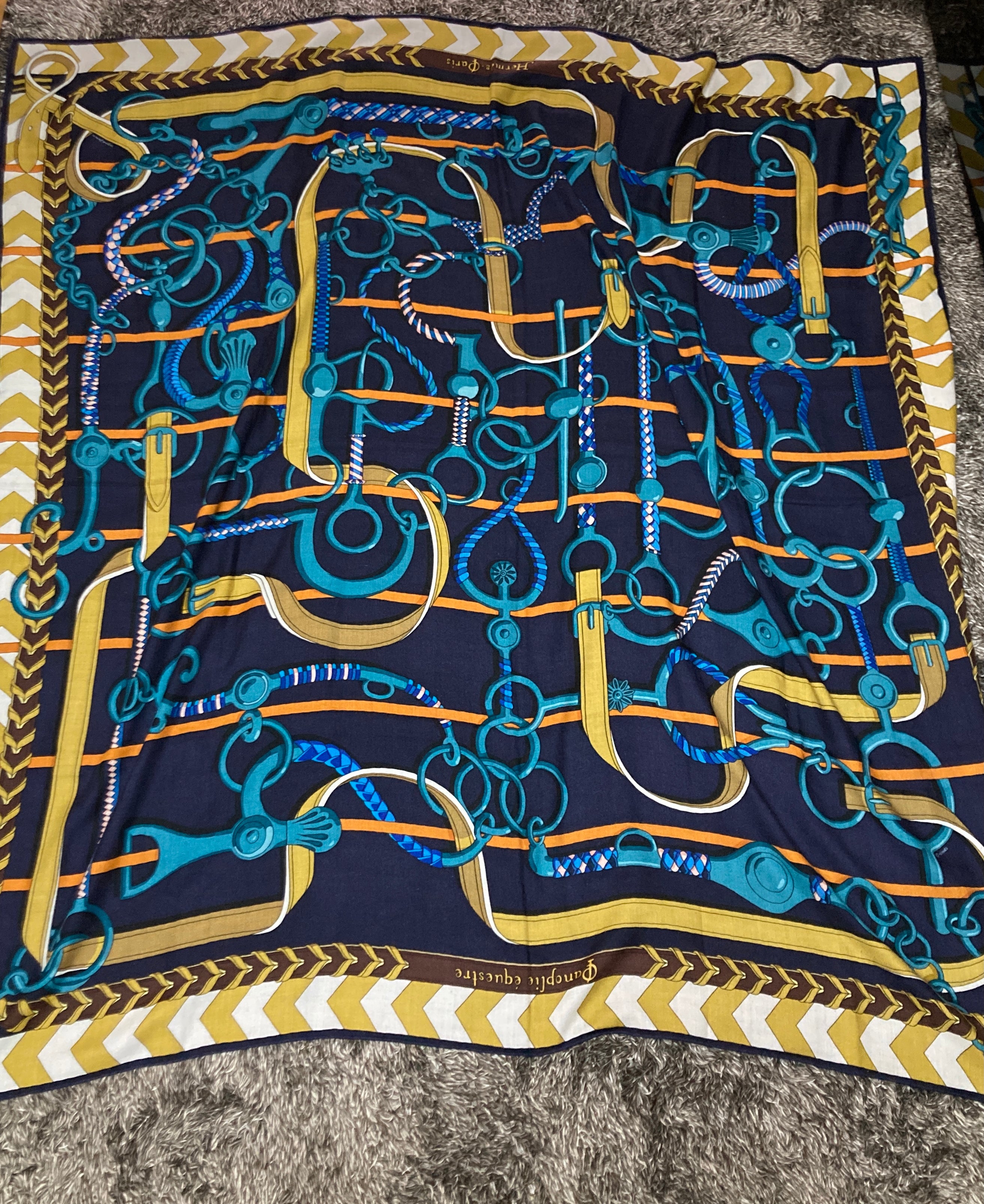 エルメス カレ140 スカーフ PANOPLIE EQUESTRE(乗馬の装具一式)