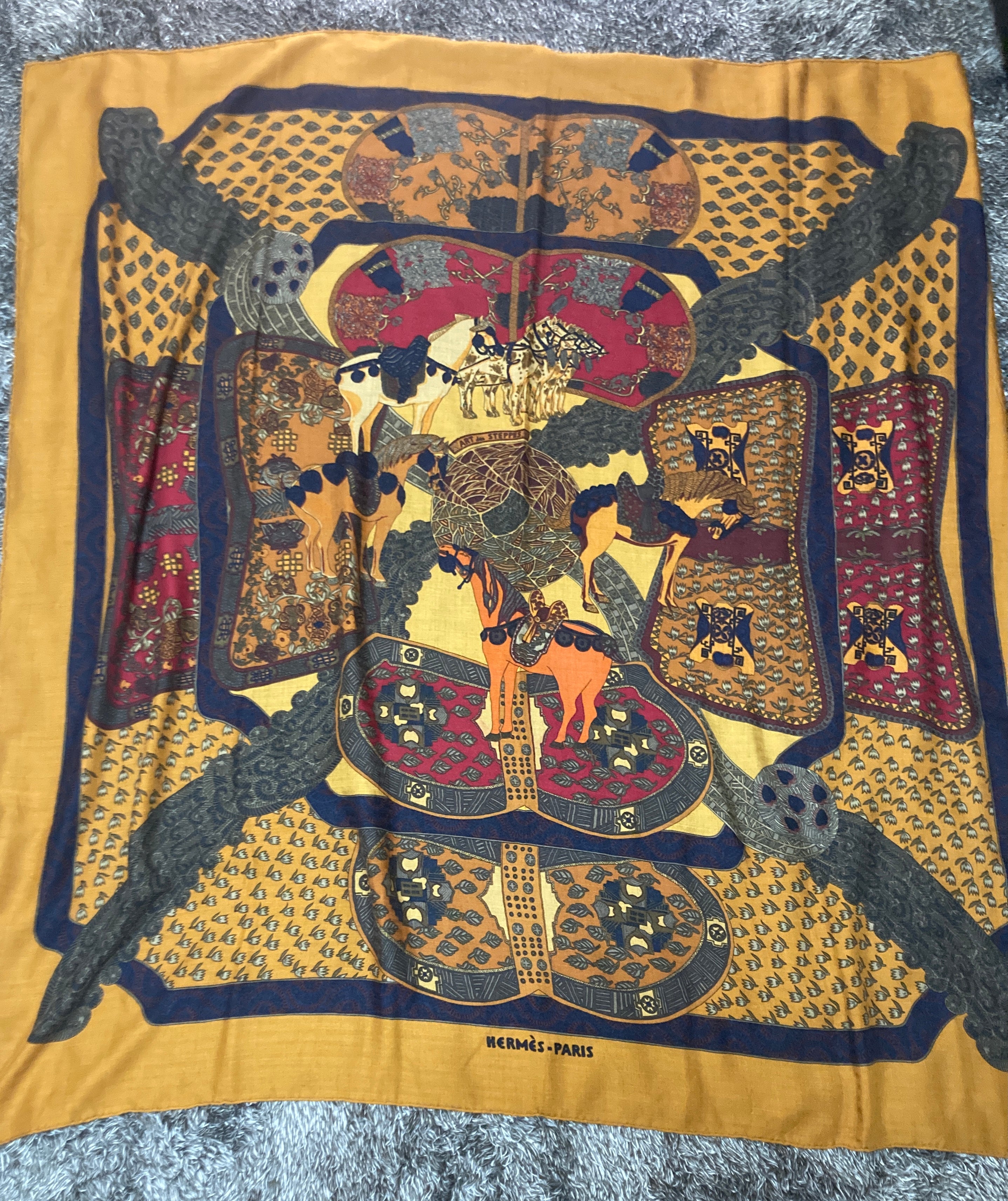 エルメス カレ140 スカーフ ART des STEPPES(ステップ美術)