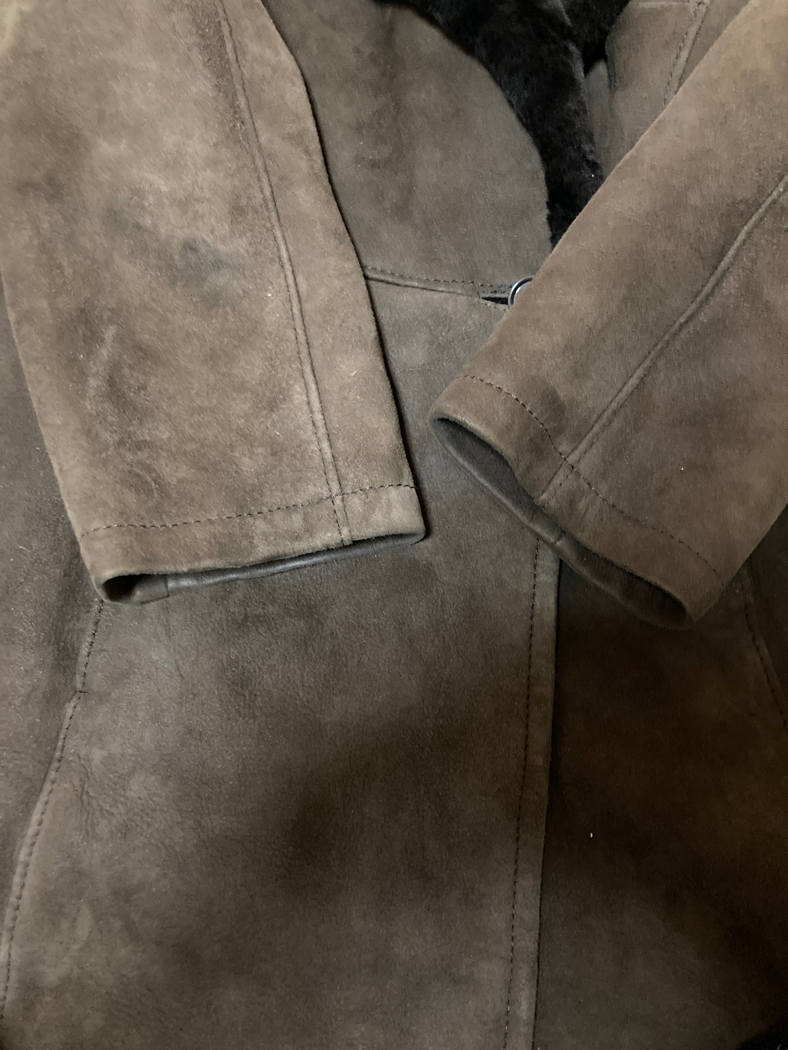 ロエベ ムートン ロング コート ベルト付き