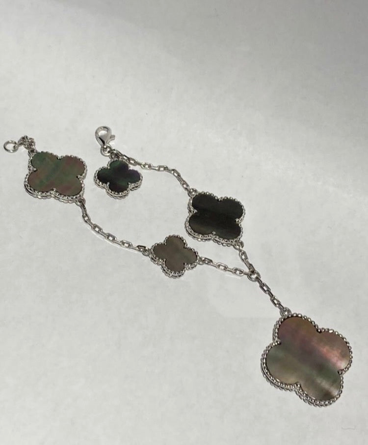 天然 シェル k18 ホワイトゴールド ブレスレット