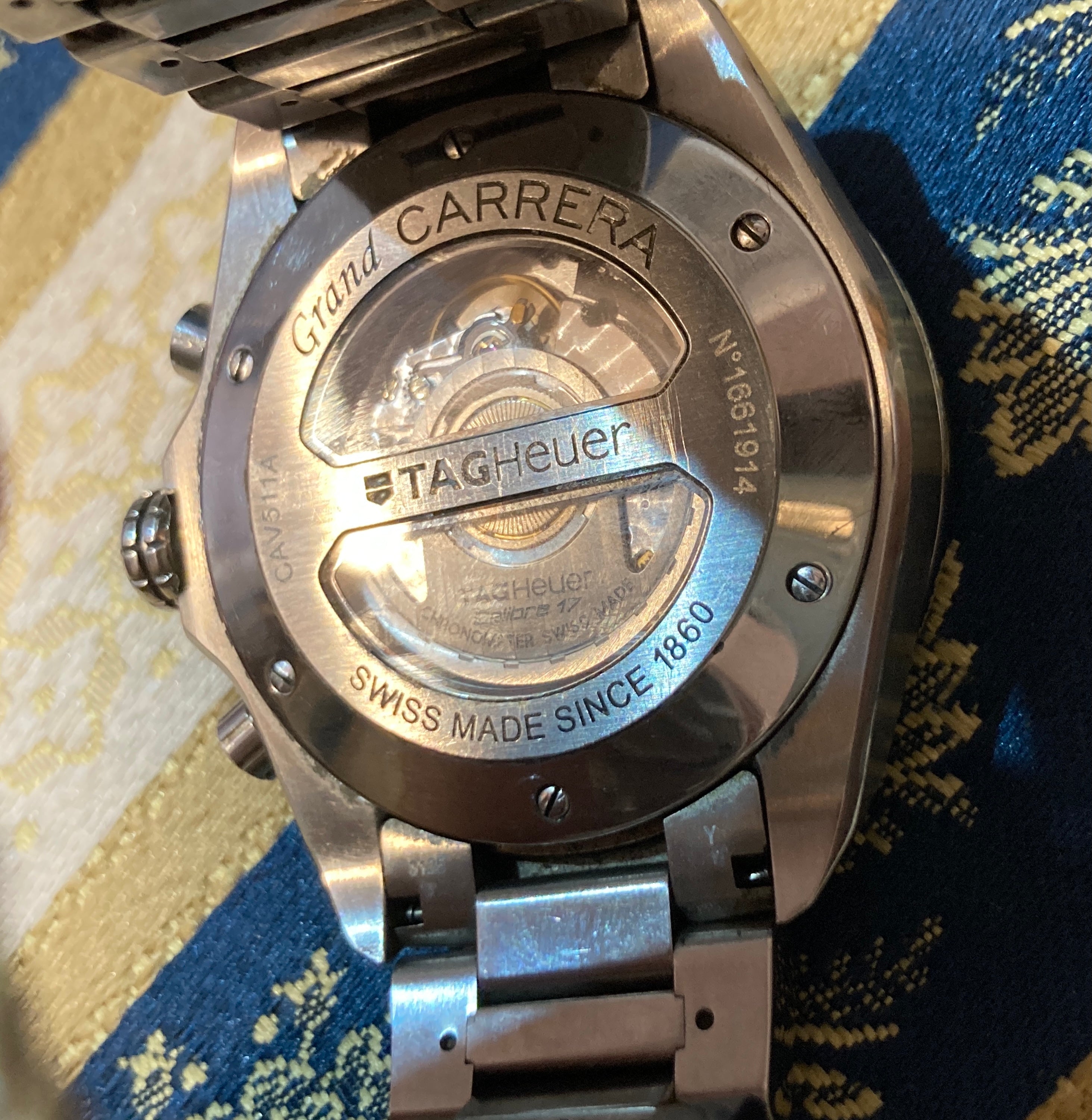 タグホイヤー グランド カレラ キャリバー17 CAV511A 裏透け