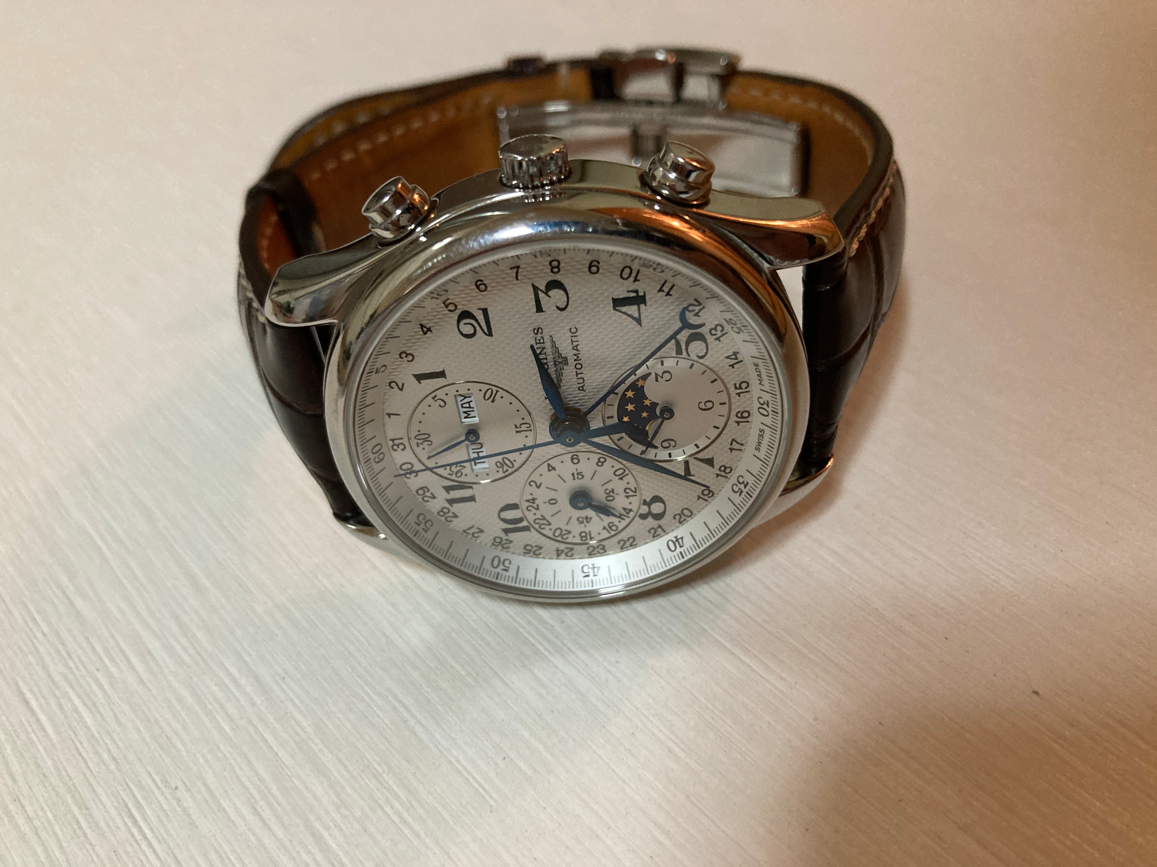 ロンジン マスターコレクション ムーンフェイズ 裏透け