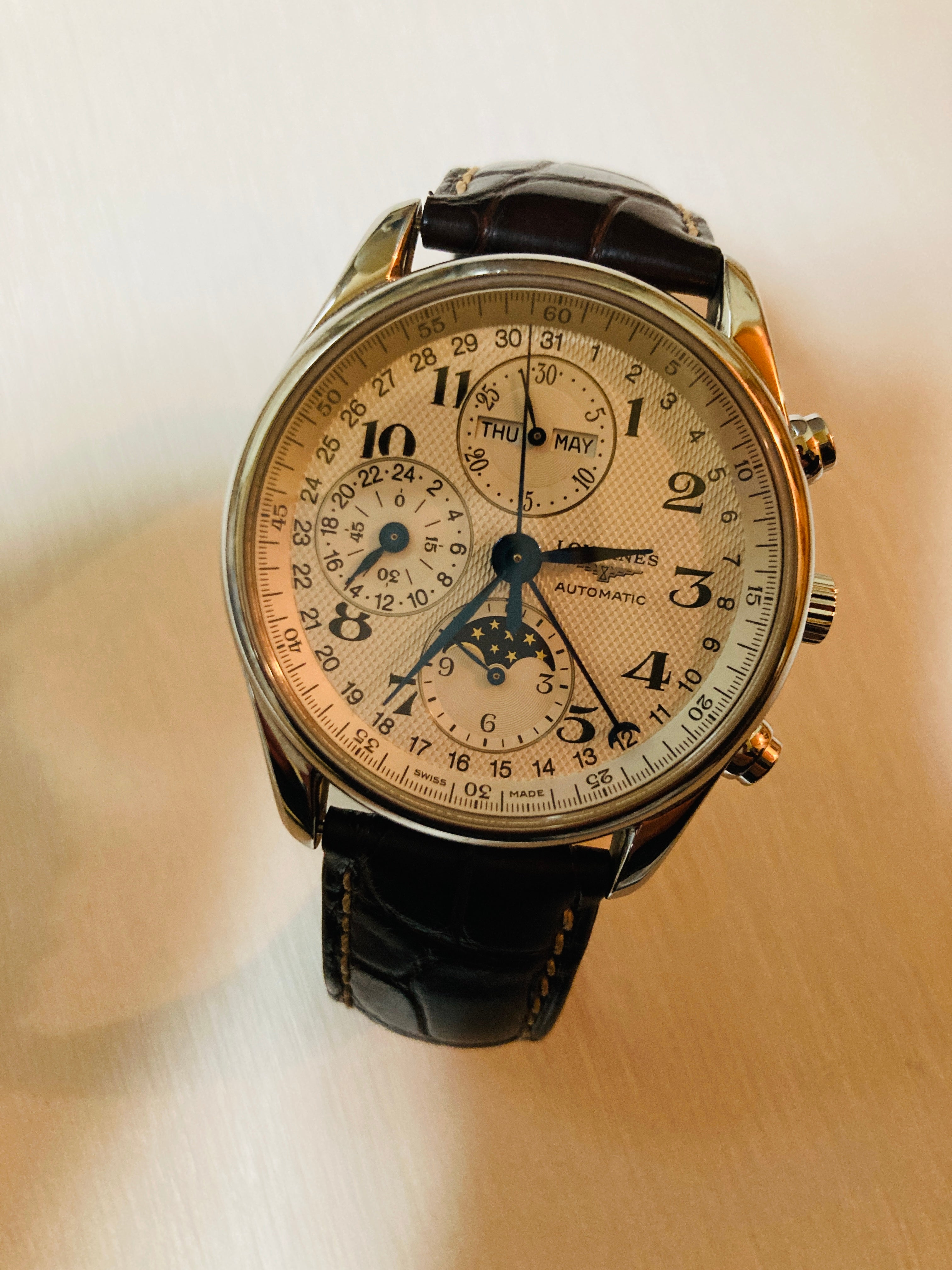 ロンジン マスターコレクション ムーンフェイズ 裏透け