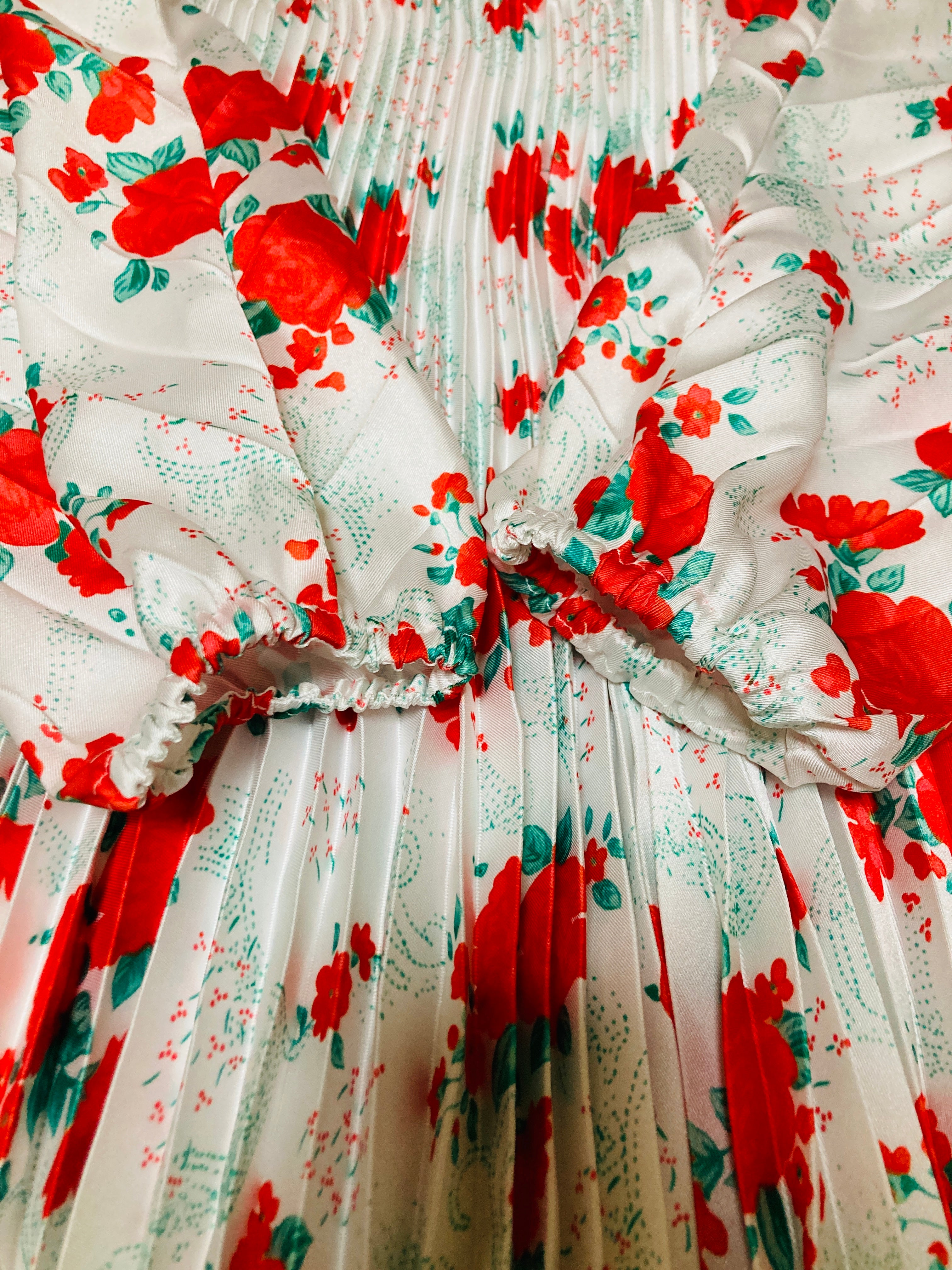 ヴェトモン プリーツ 花柄ワンピース