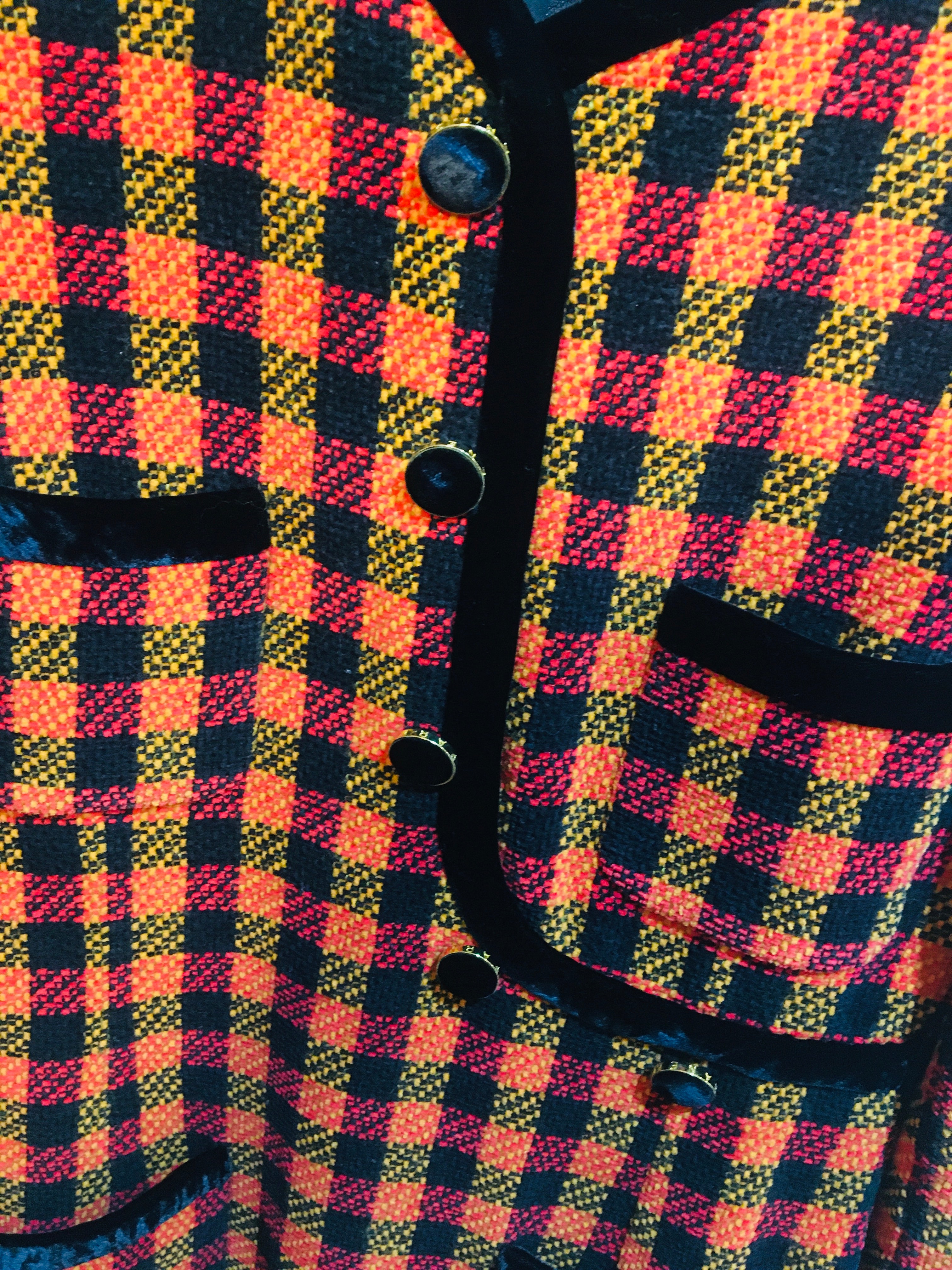 シャネル ツイードワンピース チェック柄