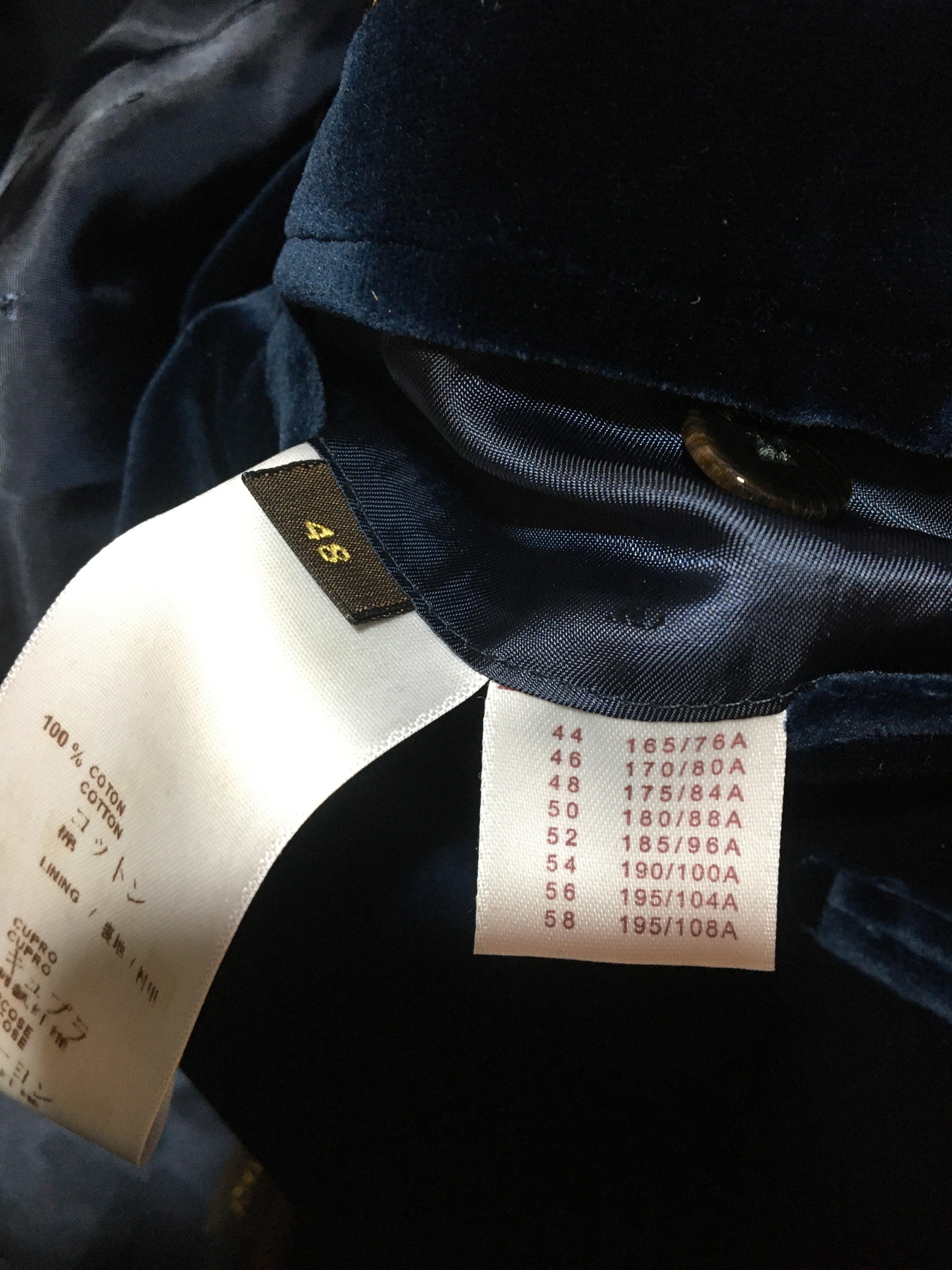 ルイ・ヴィトン テーラードジャケット ベロア