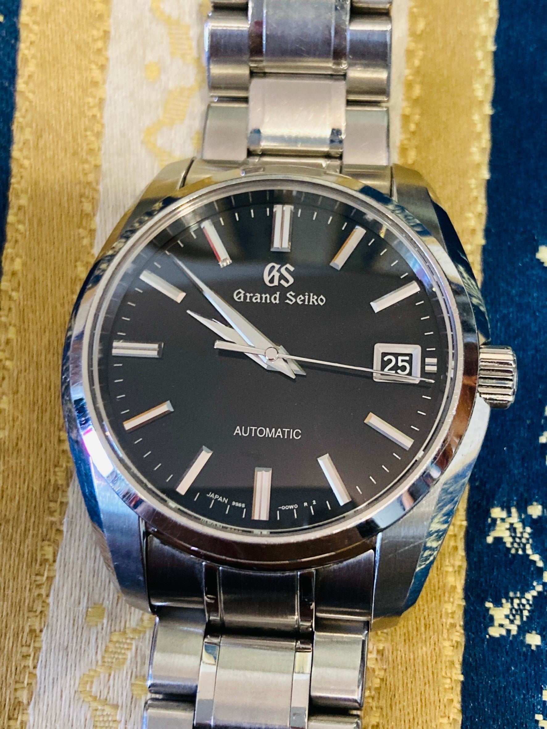 グランドセイコー SBGR317 腕時計 黒文字盤 裏透け