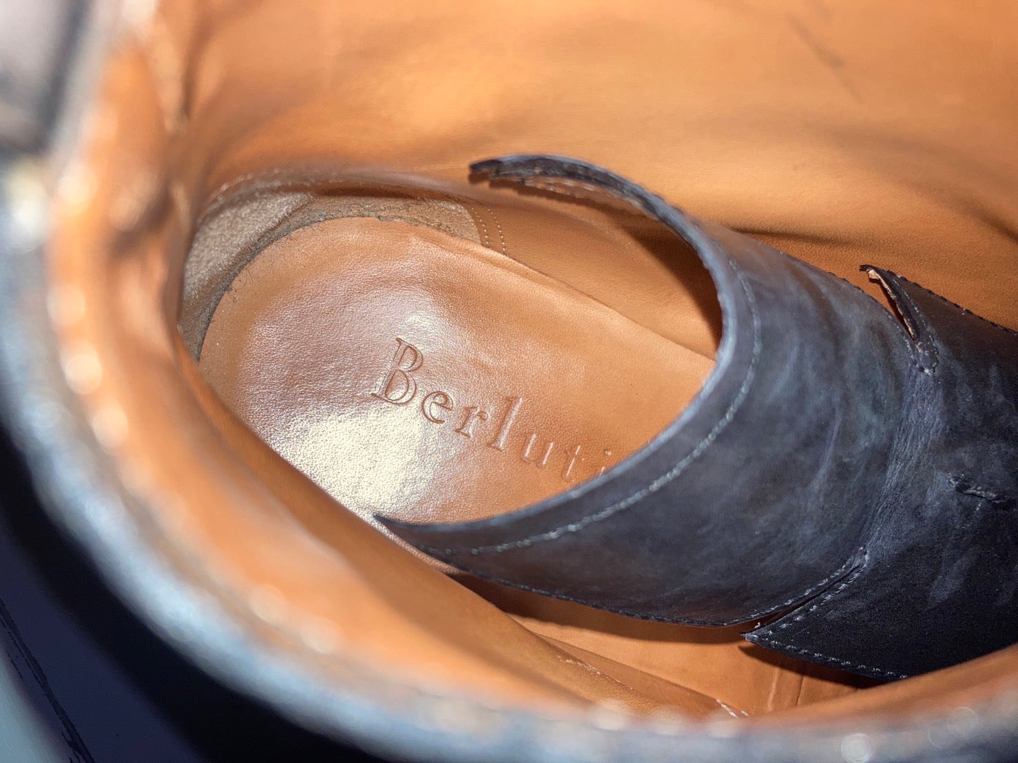 ベルルッティ パティーヌ グリーン ブーツ