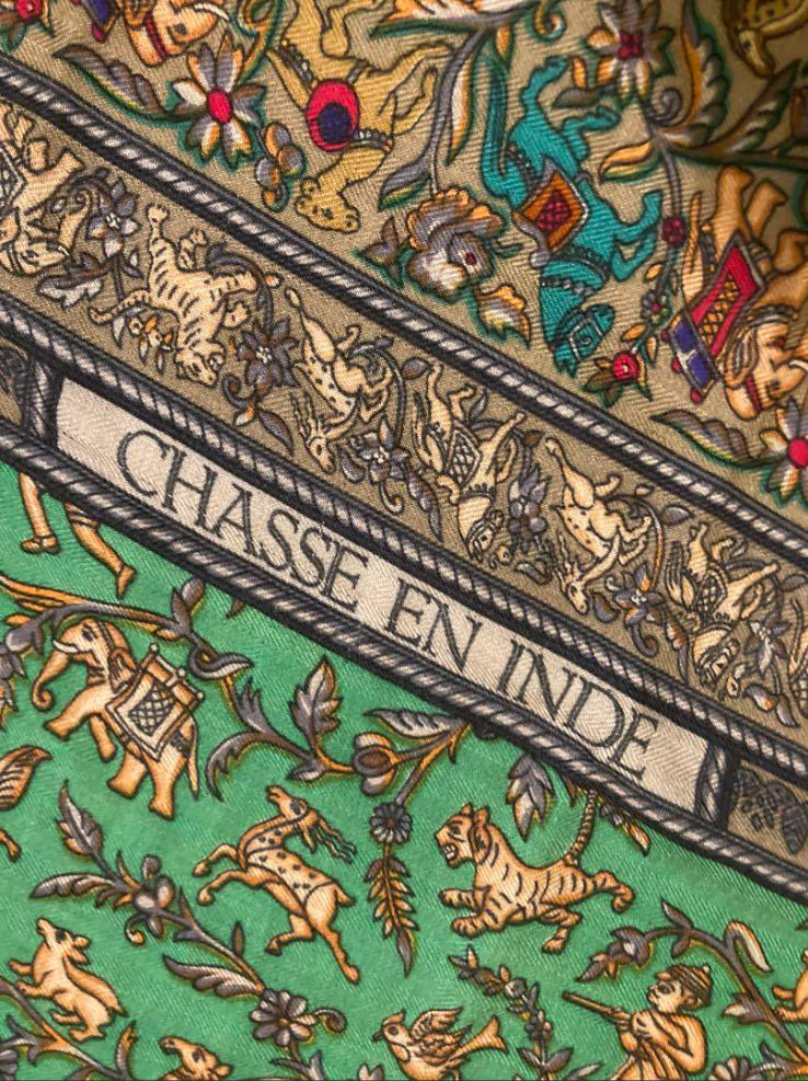 エルメス　カレ140 スカーフ  CHASSE EN INDE（インドの狩猟）